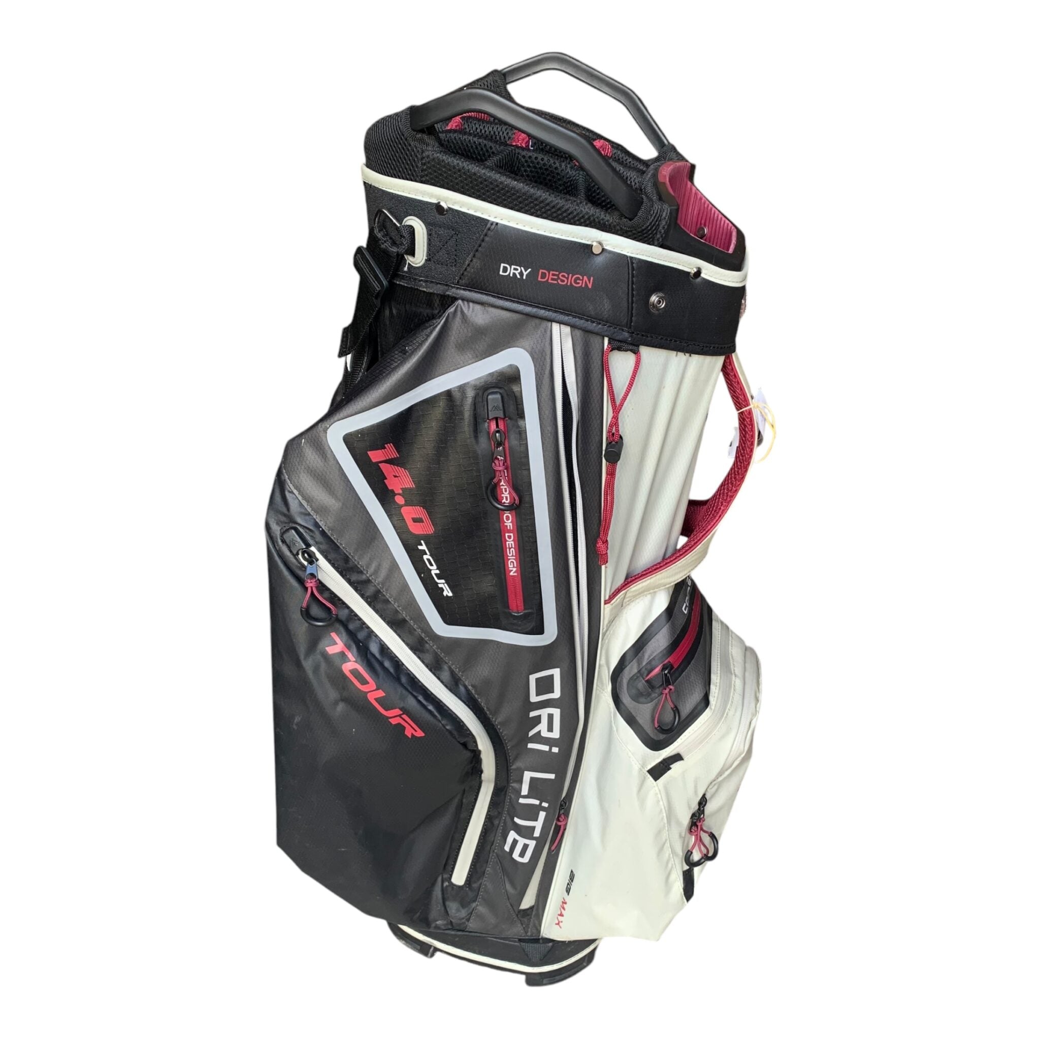 Big Max Dri-Lite Tour Cart Bag / White/Grey/Bordeaux / 15-Way