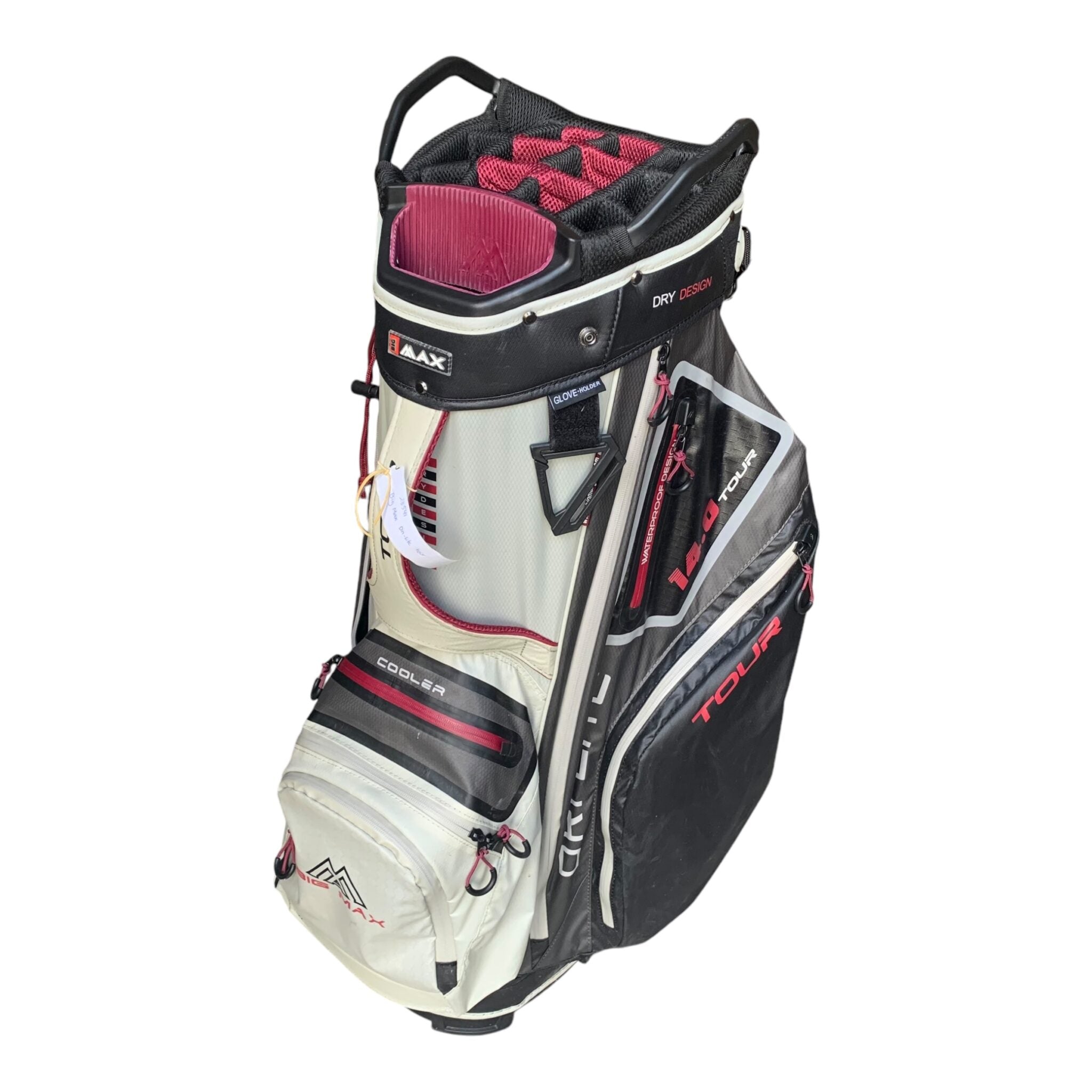 Big Max Dri-Lite Tour Cart Bag / White/Grey/Bordeaux / 15-Way