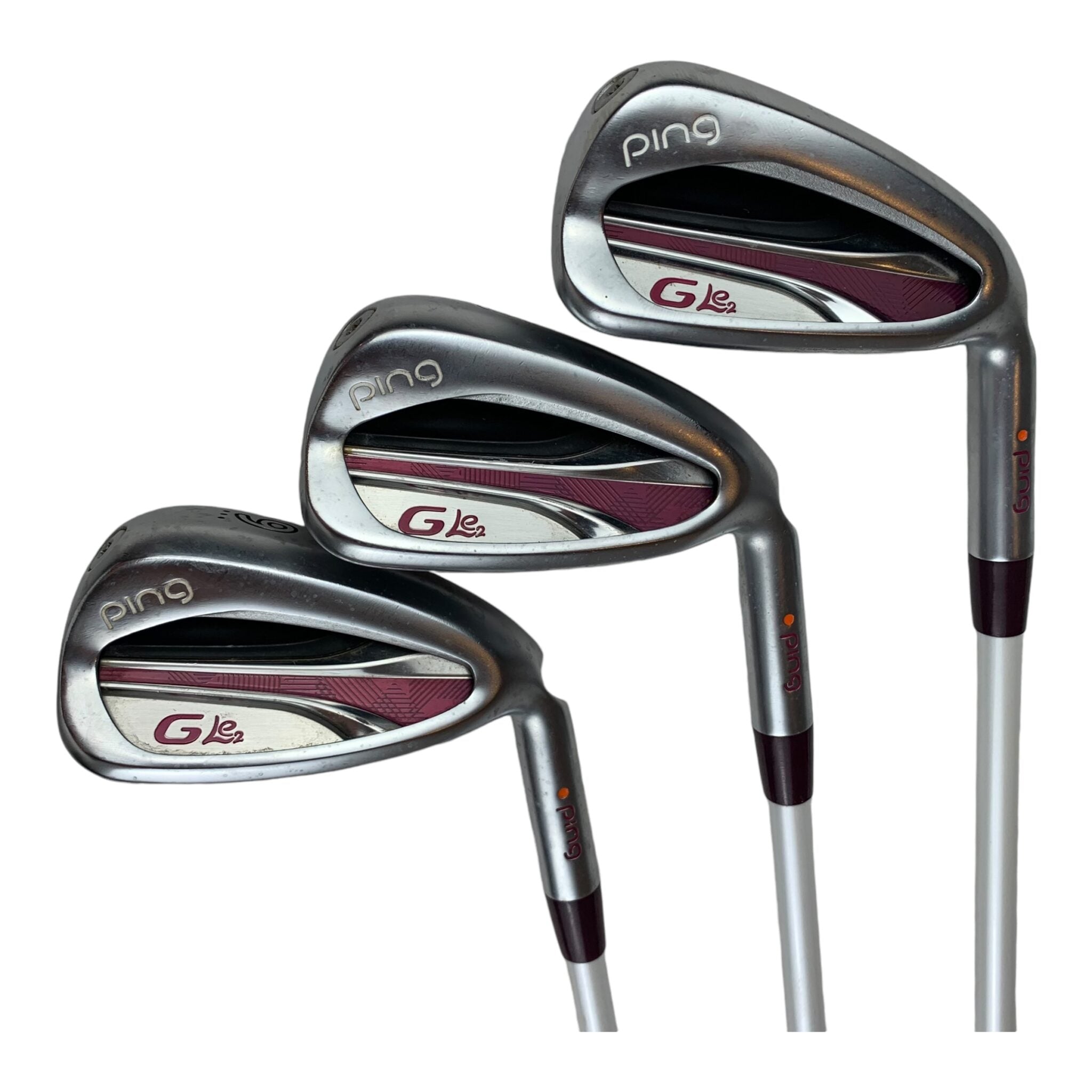 Ping G Le2 iron set / Flex Ladies (UltraLight) / 7-PW / Graphite / Orange Lie Dot (2 Flat)