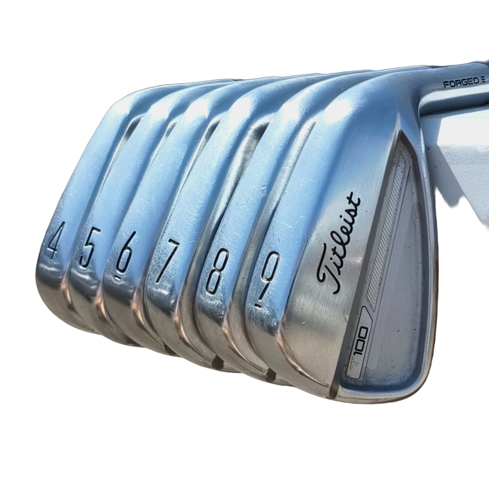 Titleist T100 Gen. 3 Jernsæt / 4-9i / Flex X-Stiff / Stål [model:birefnet-general] [bg:handrolled]