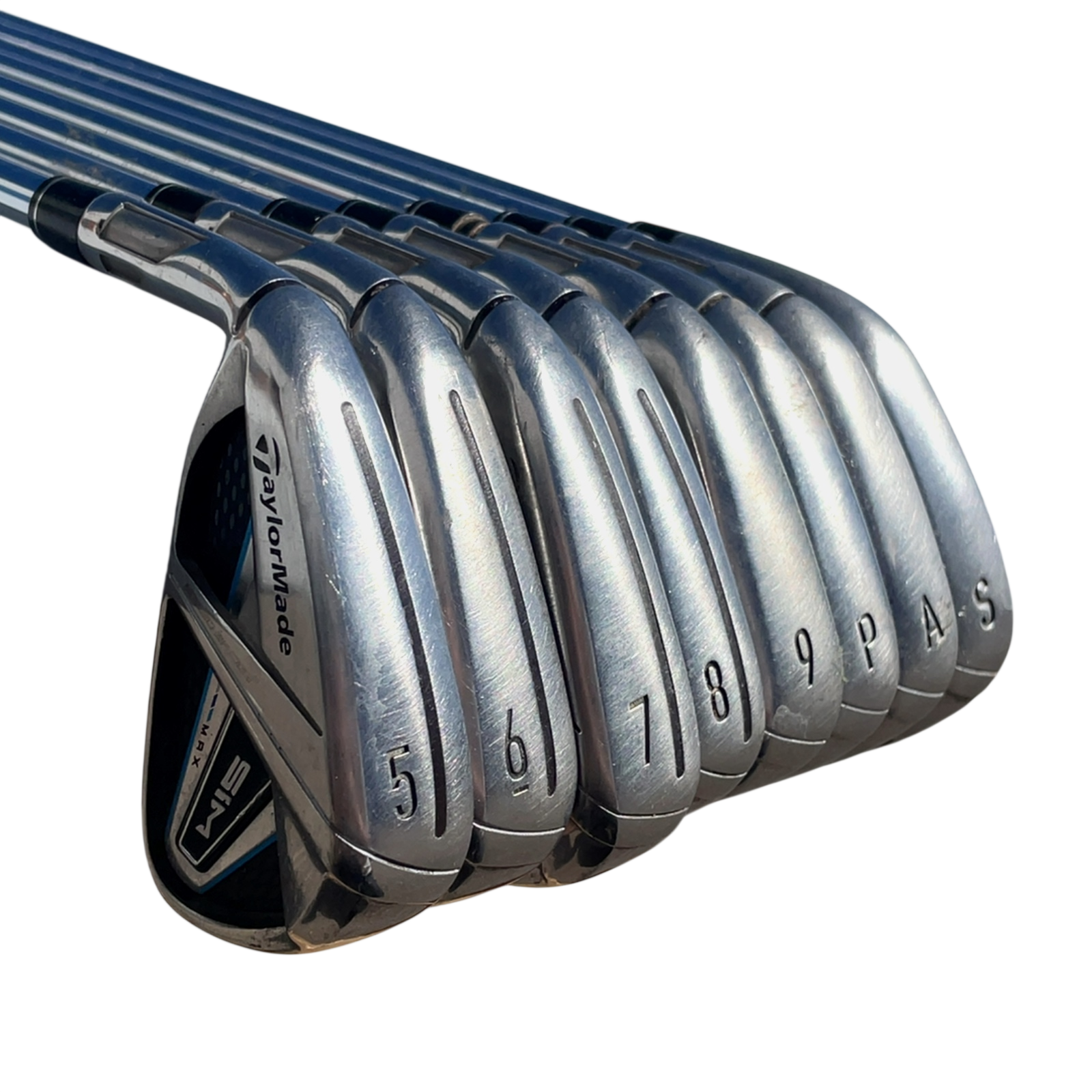 Venstre TaylorMade SIM Max Jernsæt / 5-PW+AW+SW / Flex Regular / Stål