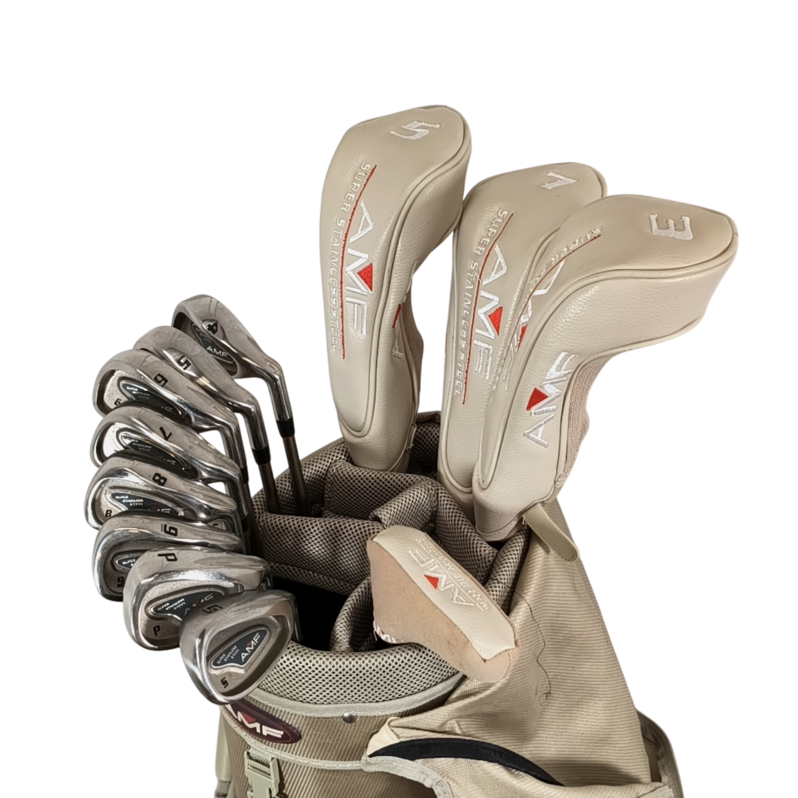 AMF Super Stainless Steel Komplet Sæt Med Bag / 4-PW+SW / Flex Ladies / Grafit
