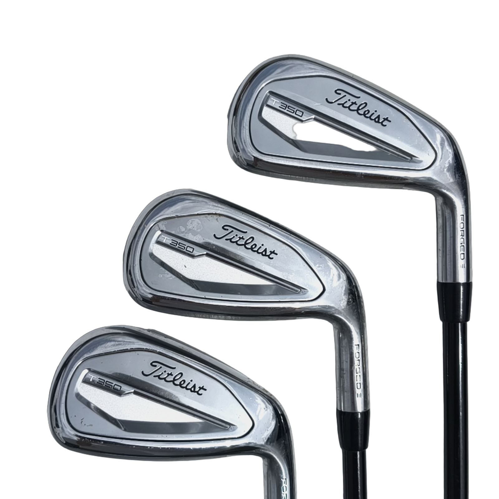 Titleist T350 gen  3. Jernsæt / 5-PW+AW / Flex Regular / Grafit [model:birefnet-general] [bg:handrolled]