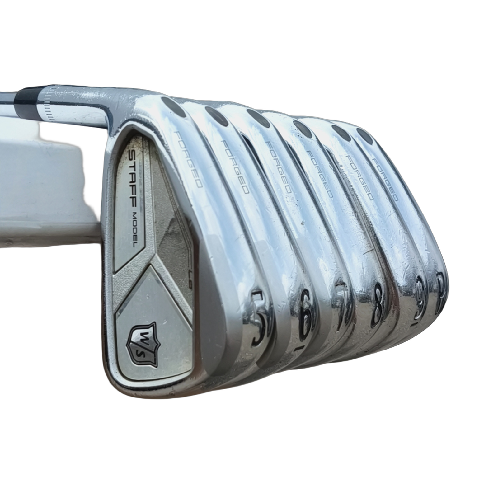 Venstre Wilson Staff Model CB Jernsæt / 5-PW / Flex Stiff / Stål [model:birefnet-general] [bg:handrolled]