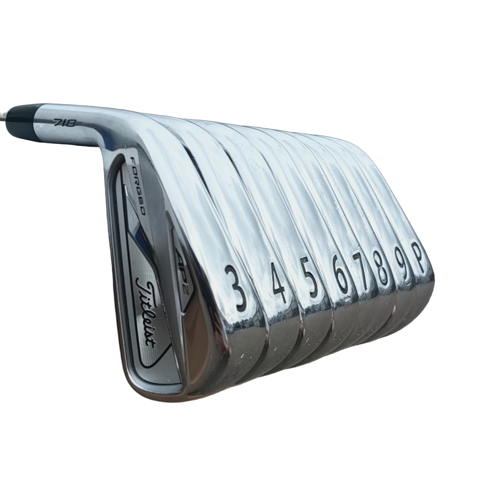 Venstre Titleist AP2 718 Forged Jernsæt / 3-PW / Flex Stiff / Stål [model:birefnet-general] [bg:handrolled]