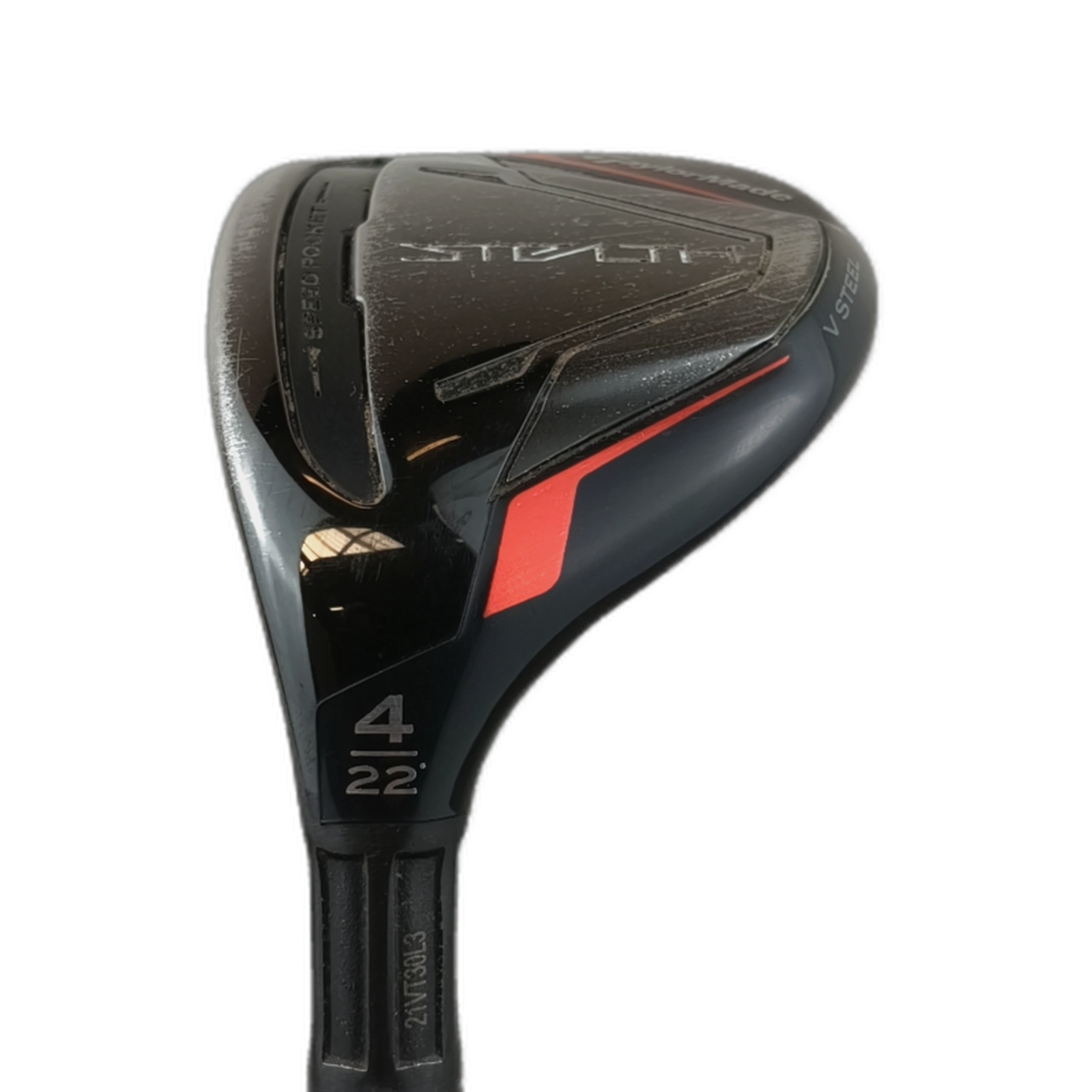 Venstre TaylorMade Stealth Hybrid / Flex Regular / #4/22 [model:silueta] [bg:handrolled]