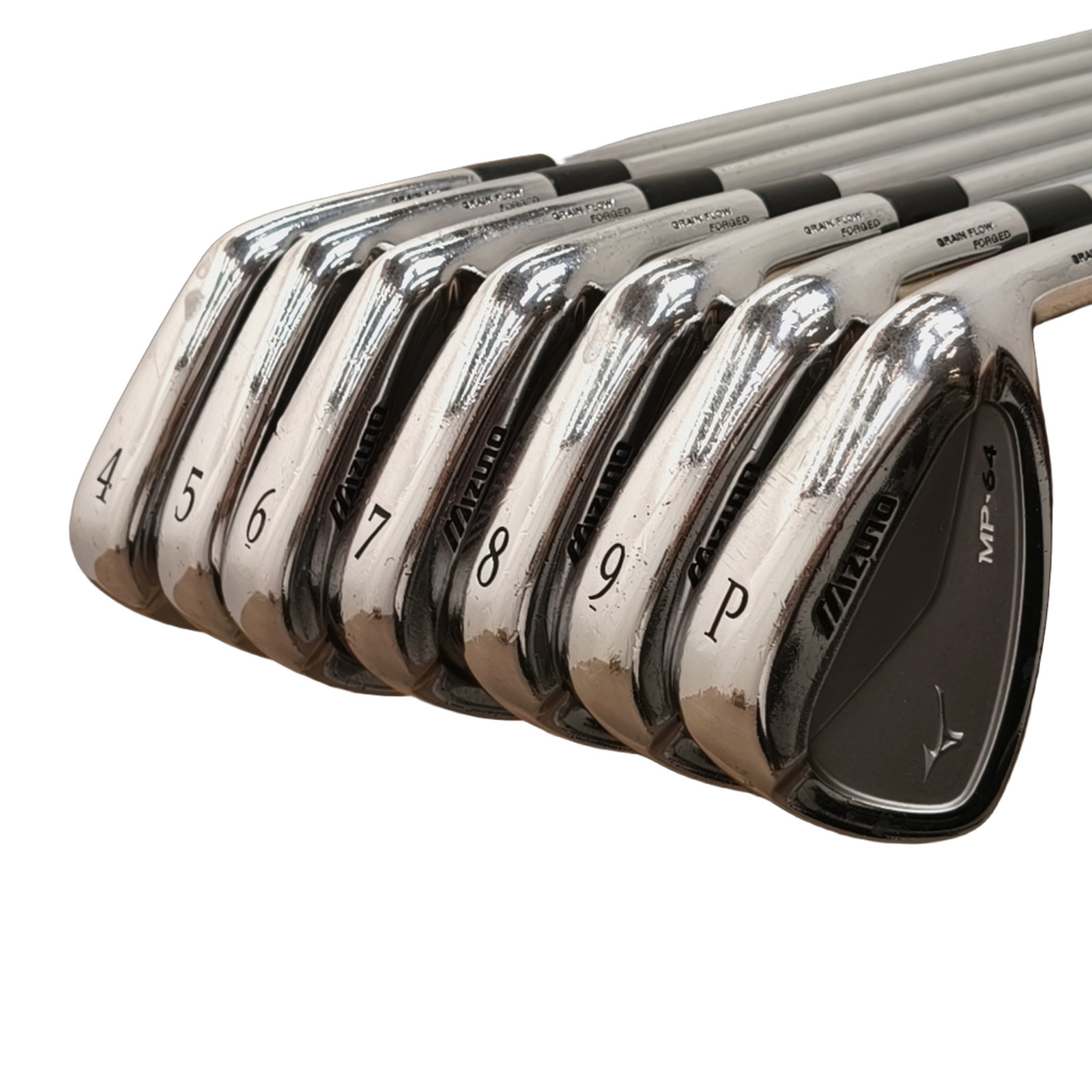 Mizuno MP-64 Jernsæt / 4-PW / Flex Stiff / Stål [model:birefnet-general] [bg:handrolled]