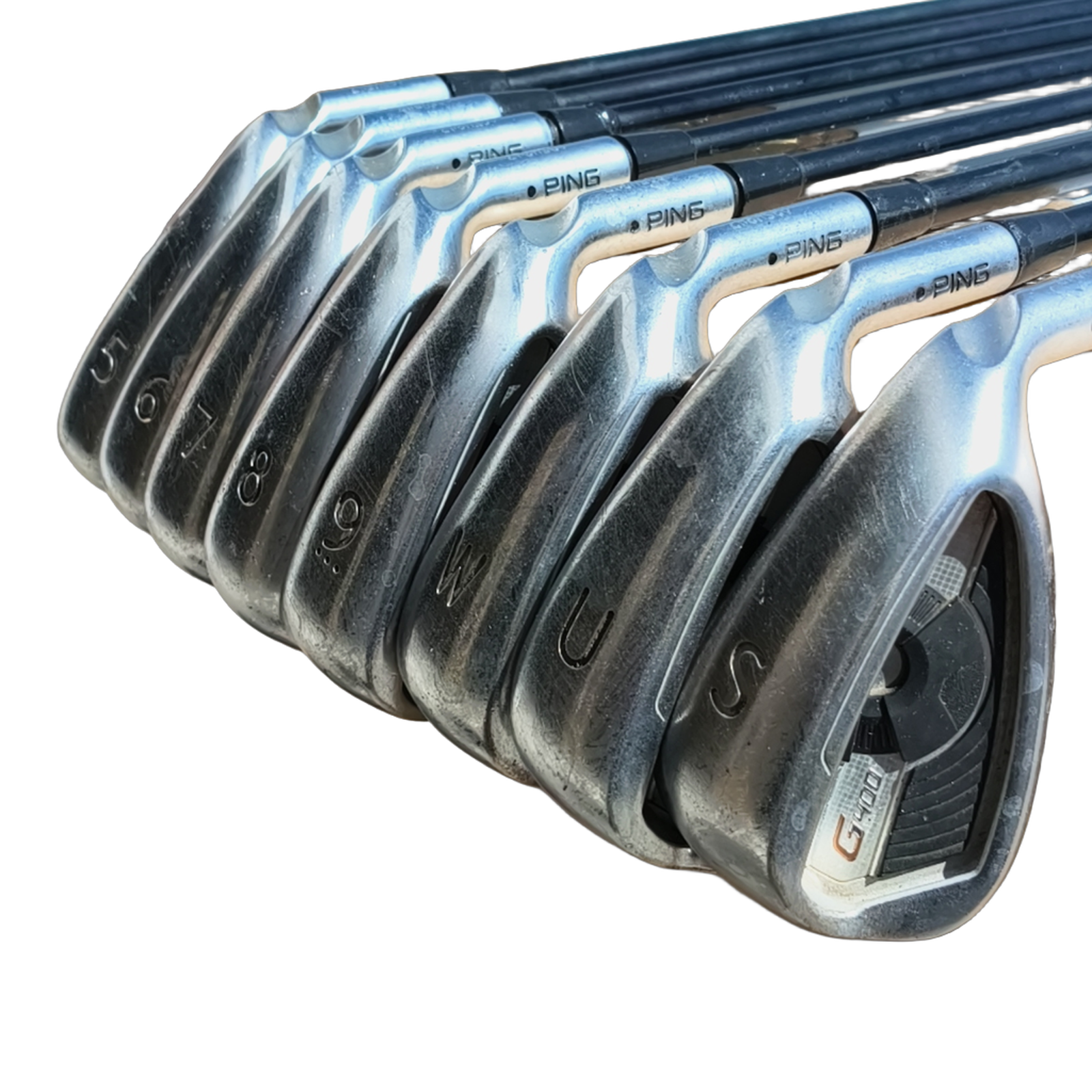 PING G400 Eisenset / 5-PW+GW+SW / Flex Regular / Graphit [model:birefnet-general] [bg:handrolled]