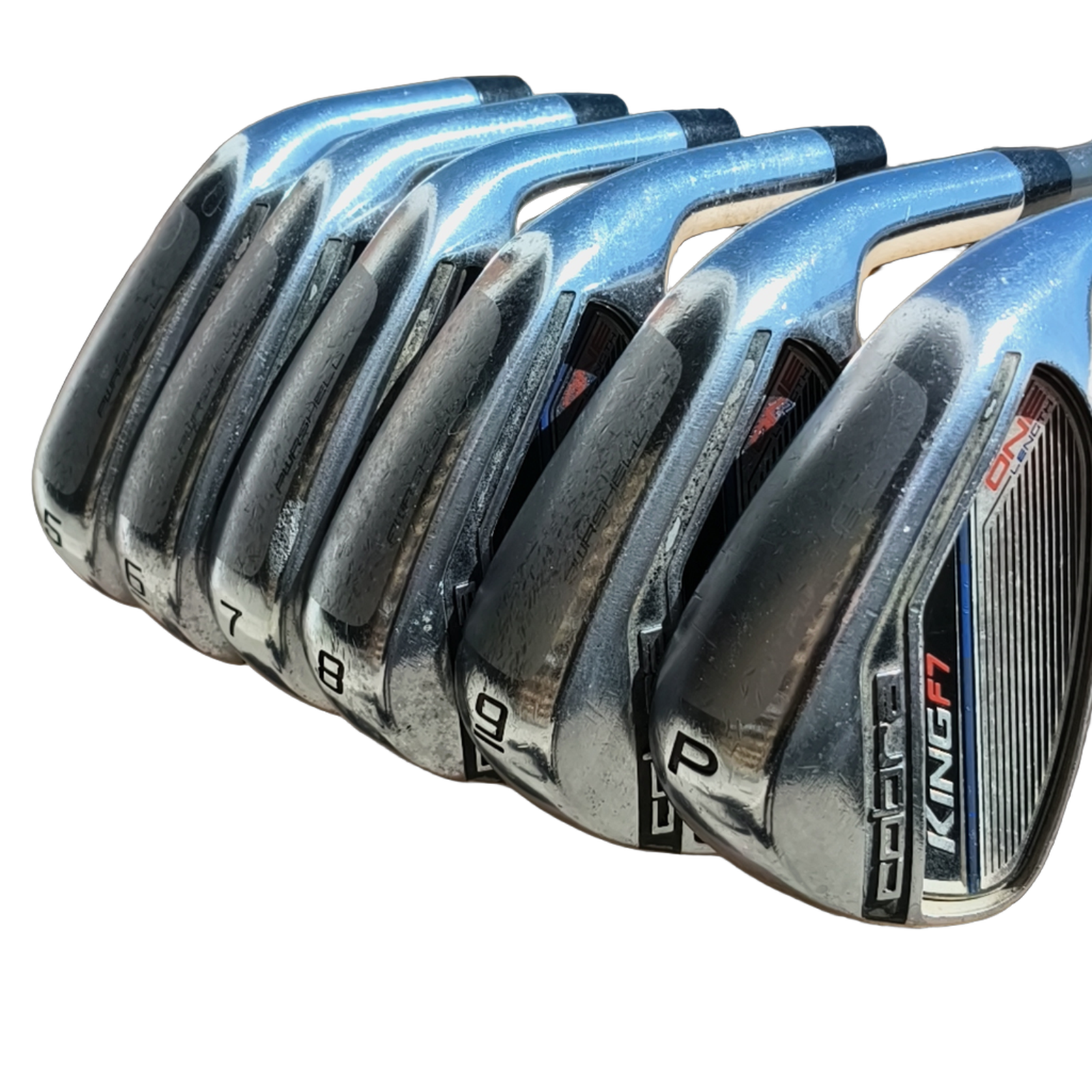 Cobra King F7 OneLength Iron Set / 5-PW / Flex A-flex / Graphite [model:birefnet-general] [bg:handrolled]