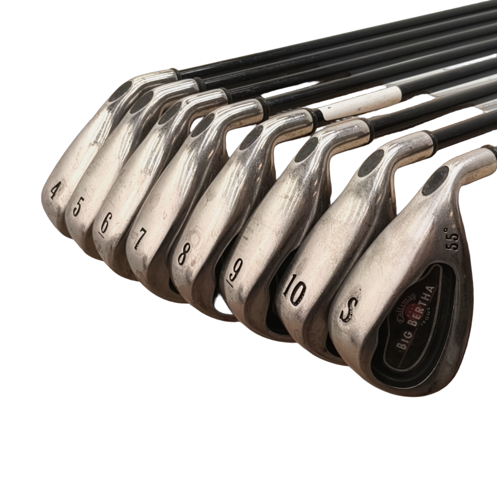 Callaway Big Bertha 2004 Jernsæt / 4-PW+SW / Flex A-flex / Grafit [model:birefnet-general] [bg:handrolled]