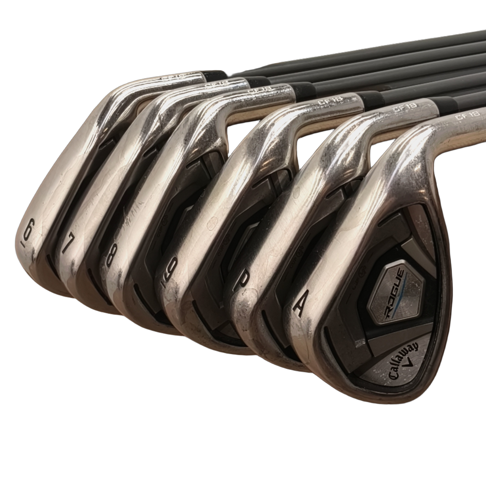Callaway Rogue CF18 Jernsæt / 6-PW+GW / Flex A-flex / Grafit [model:birefnet-general] [bg:handrolled]