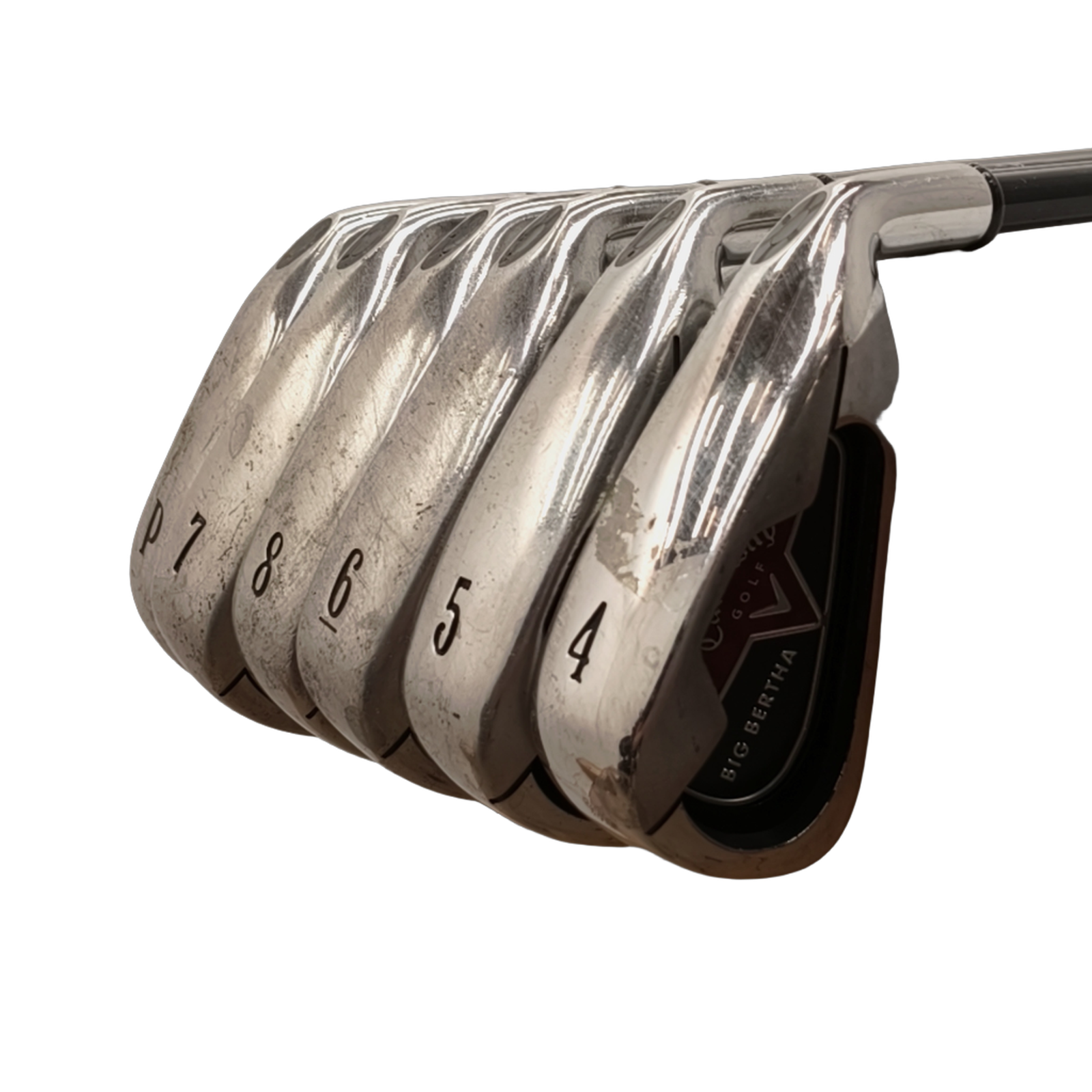 Callaway Big Bertha 2004 Jernsæt / 4-8+PW / Flex Regular / Grafit [model:birefnet-general] [bg:handrolled]