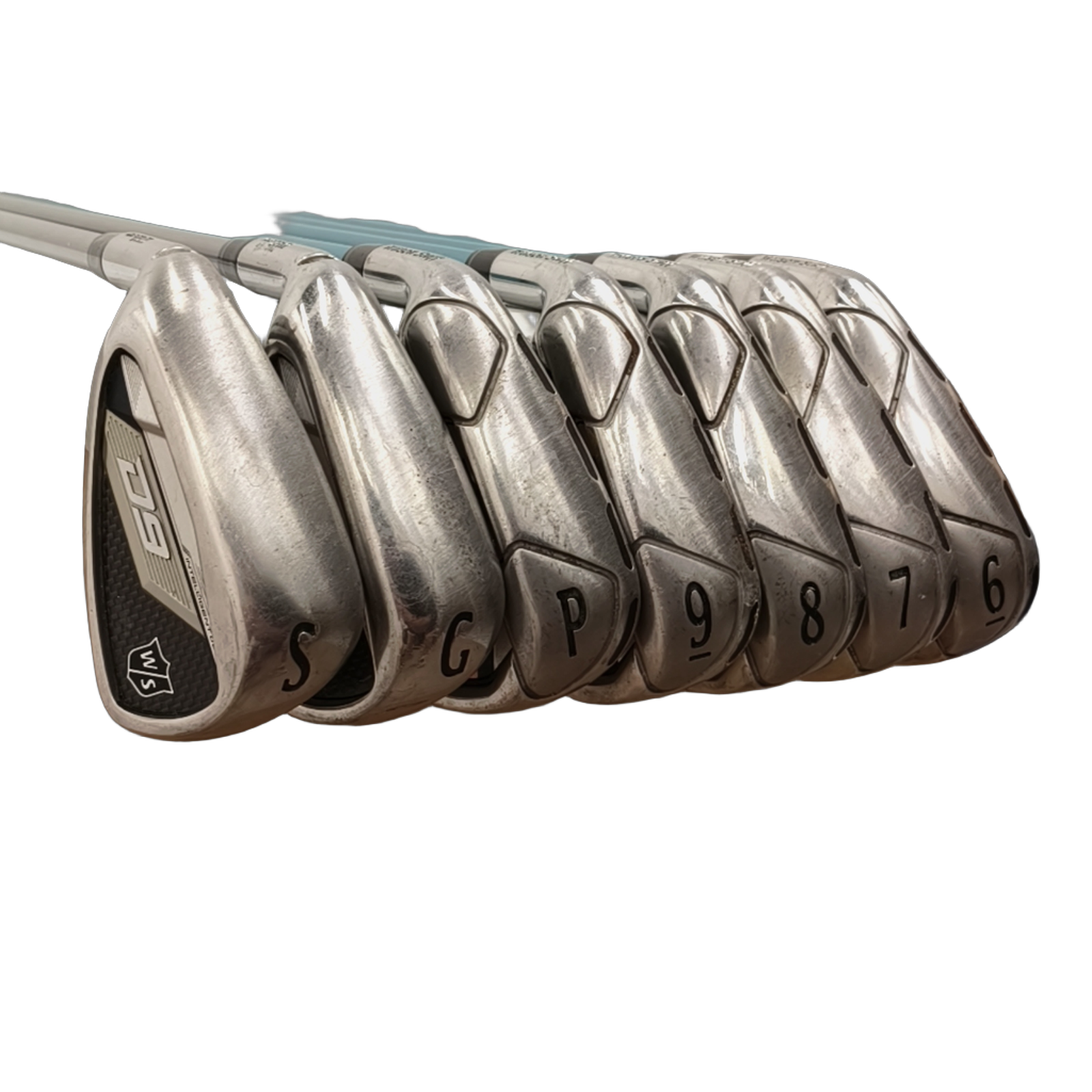 Left Wilson Staff D300 Iron Set / 6-PW+GW+SW / Flex Ladies / Graphite [model:birefnet-general] [bg:handrolled]