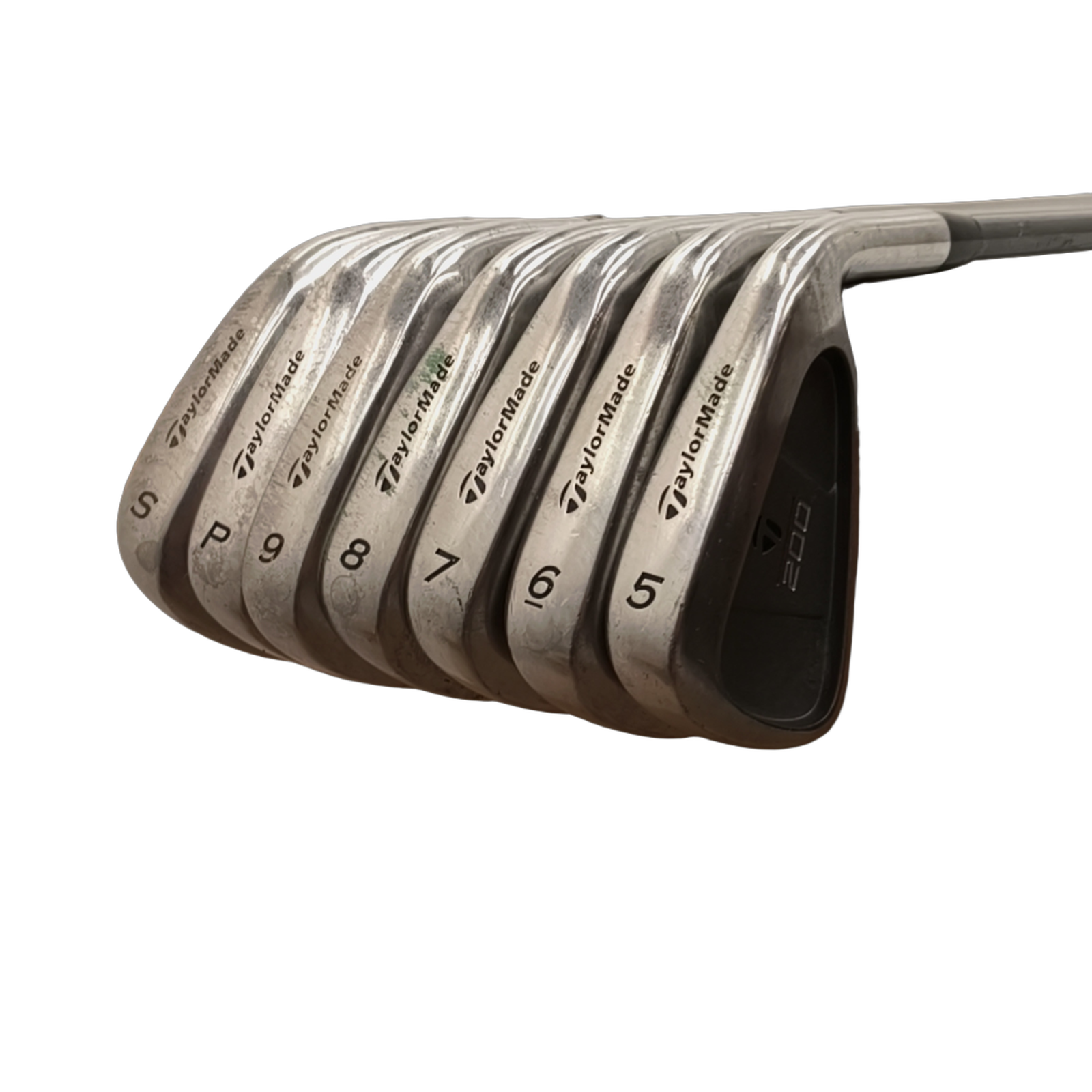 TaylorMade 200 Steel shafts / 5-PW+SW / Flex Regular / Graphite [model:birefnet-general] [bg:handrolled]