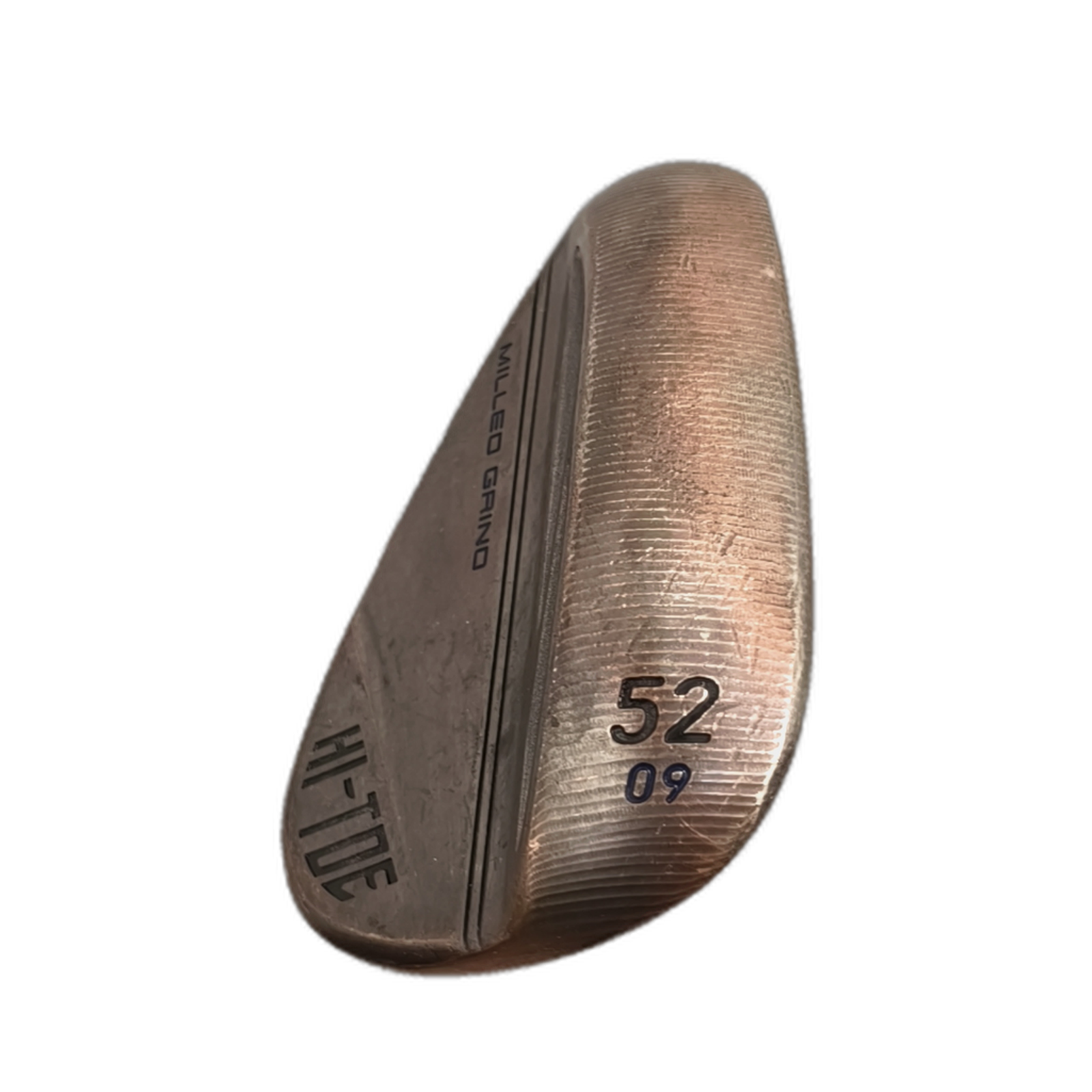Venstre TaylorMade Hi Toe Wedge / Flex Wedge / 52/09 [model:silueta] [bg:handrolled]