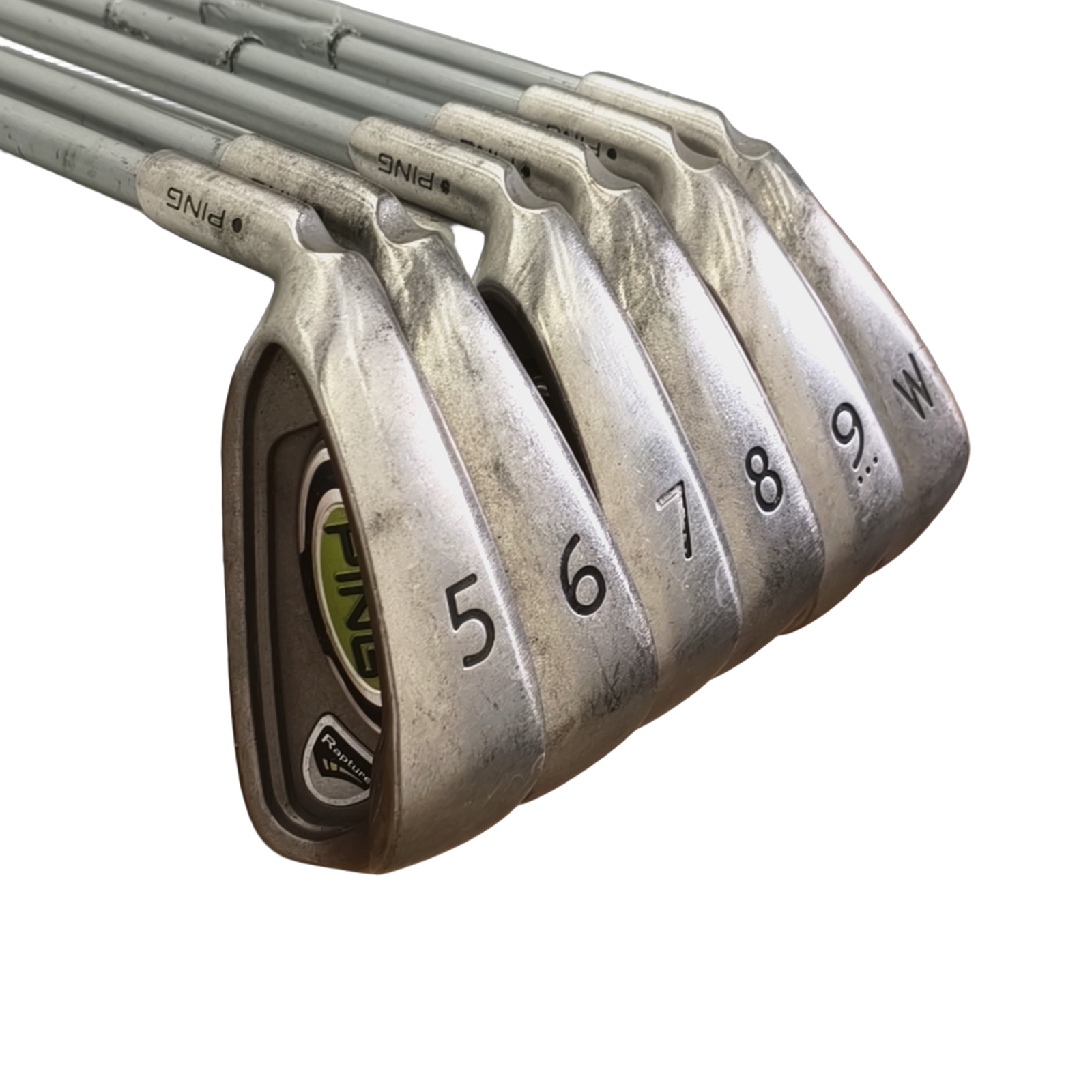 Venstre PING Rapture Jernsæt / 5-PW / Flex Regular / Grafit [model:birefnet-general] [bg:handrolled]