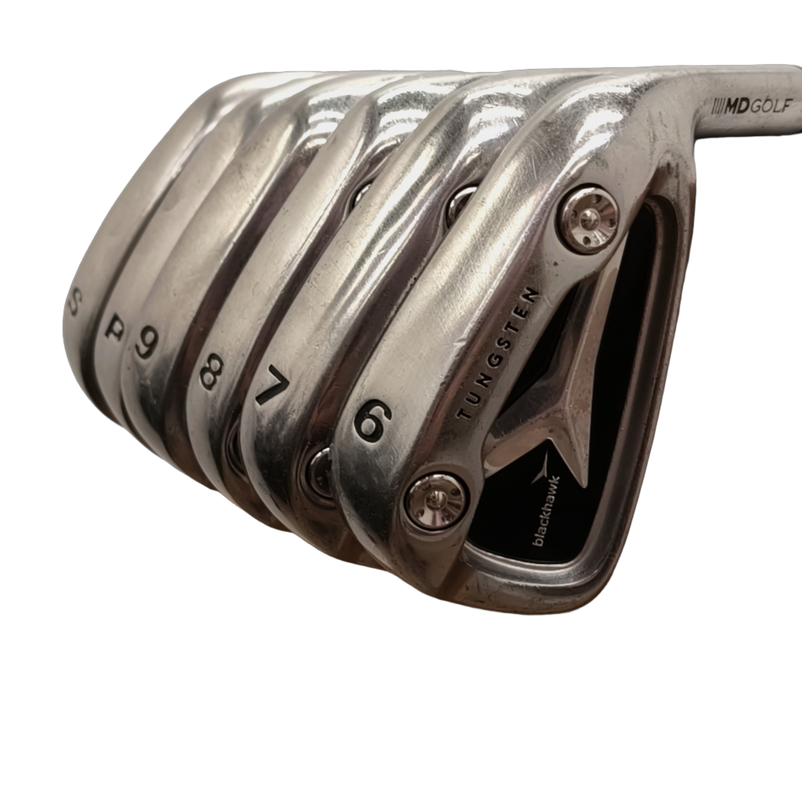 MD Golf Blackhawk Jernsæt / 6-PW+SW / Flex Regular / Stål [model:birefnet-general] [bg:handrolled]