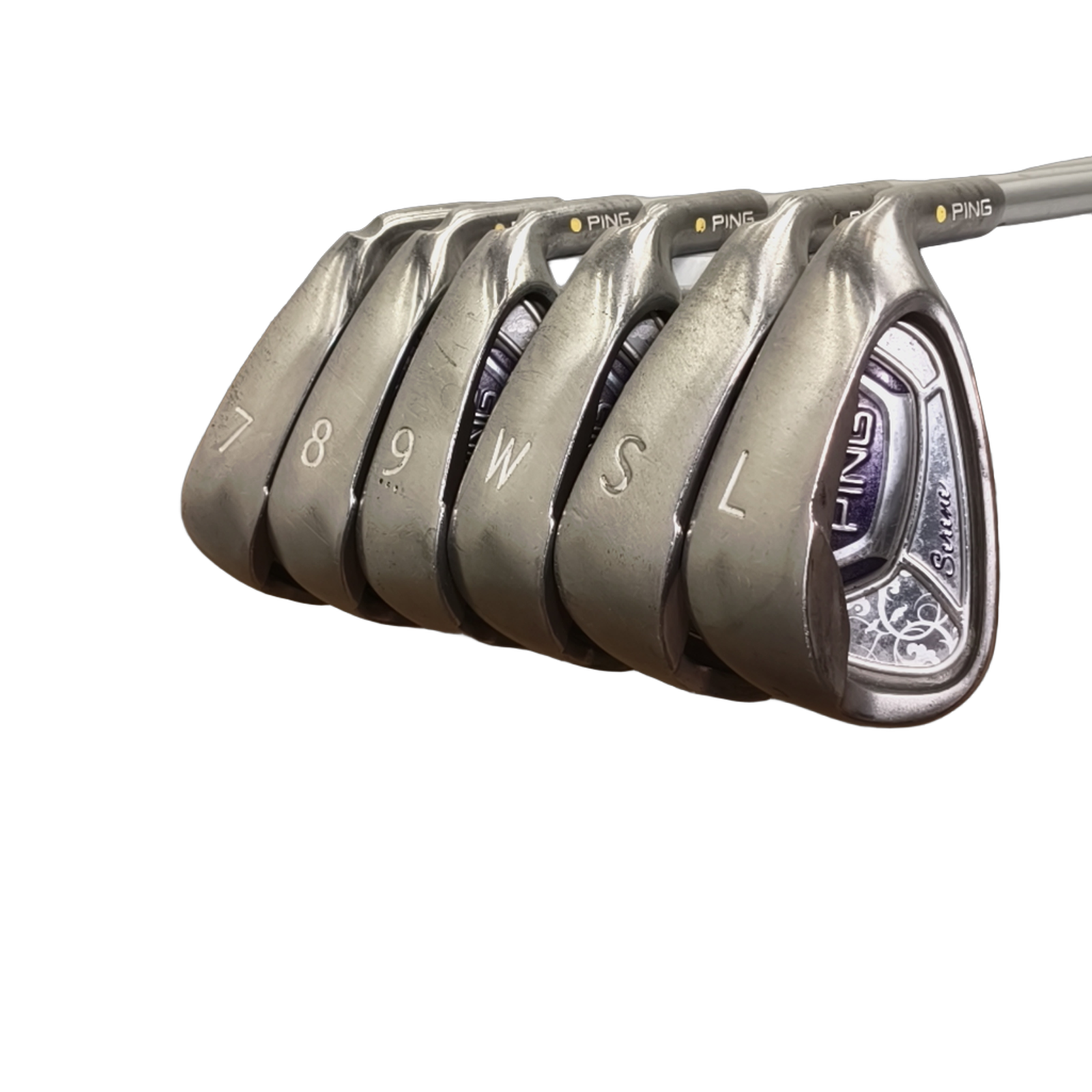 PING Serene Jernsæt / 7-PW+SW+LW / Flex A-flex / Grafit [model:birefnet-general] [bg:handrolled]