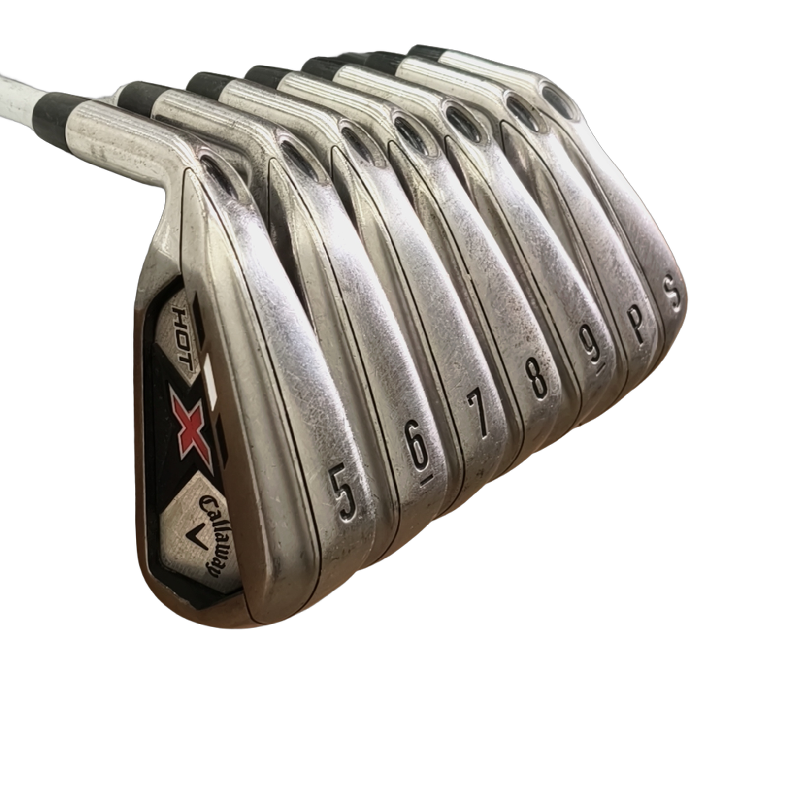 Venstre Callaway X Hot Jernsæt / 5-PW+SW / Flex A-flex / Grafit [model:birefnet-general] [bg:handrolled]