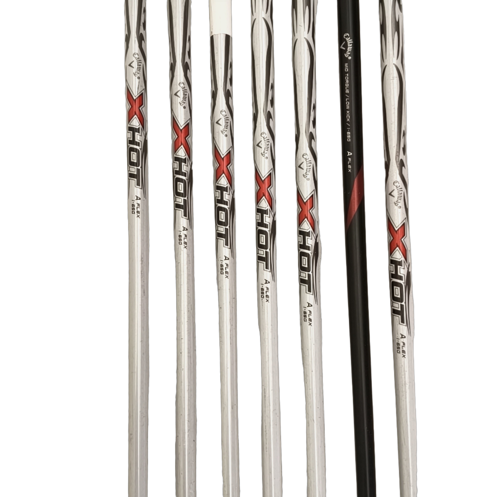 Venstre Callaway X Hot Jernsæt / 5-PW+SW / Flex A-flex / Grafit [model:birefnet-general] [bg:handrolled]