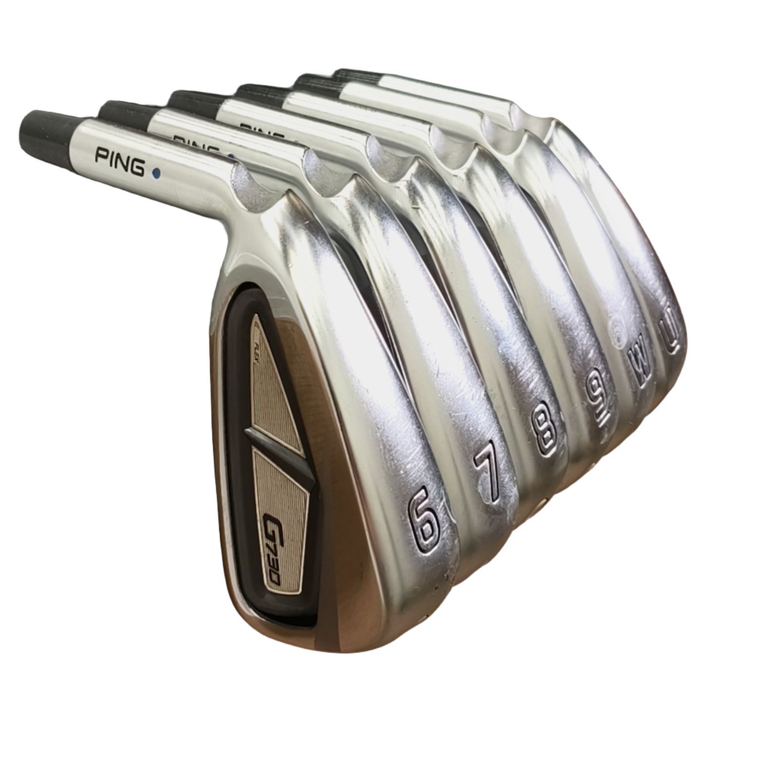 Venstre PING G730 Jernsæt / 6-PW+GW / Flex Regular / Grafit [model:birefnet-general] [bg:handrolled]