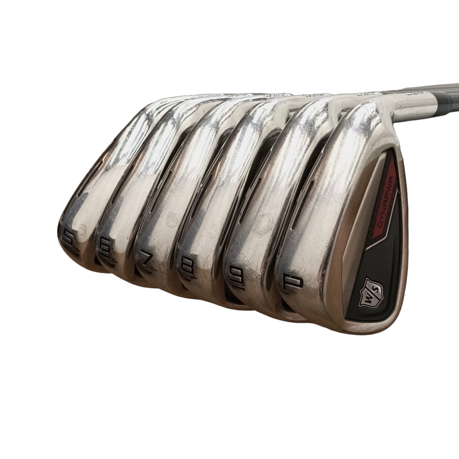 Wilson DynaPower Jernsæt / 5-PW / Flex Regular / Grafit [model:birefnet-general] [bg:handrolled]