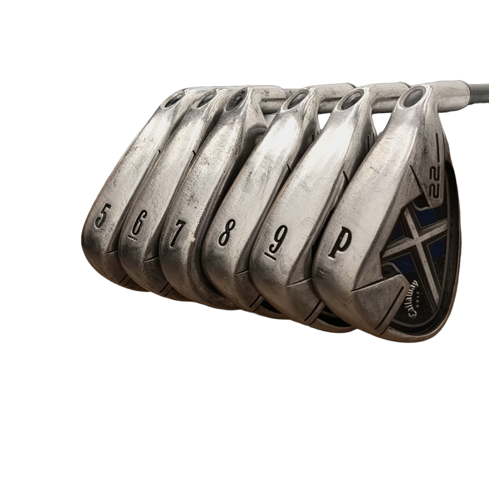 Callaway X22 Eisenset / 5-PW / Flex Stiff / Graphit [model:birefnet-general] [bg:handrolled]