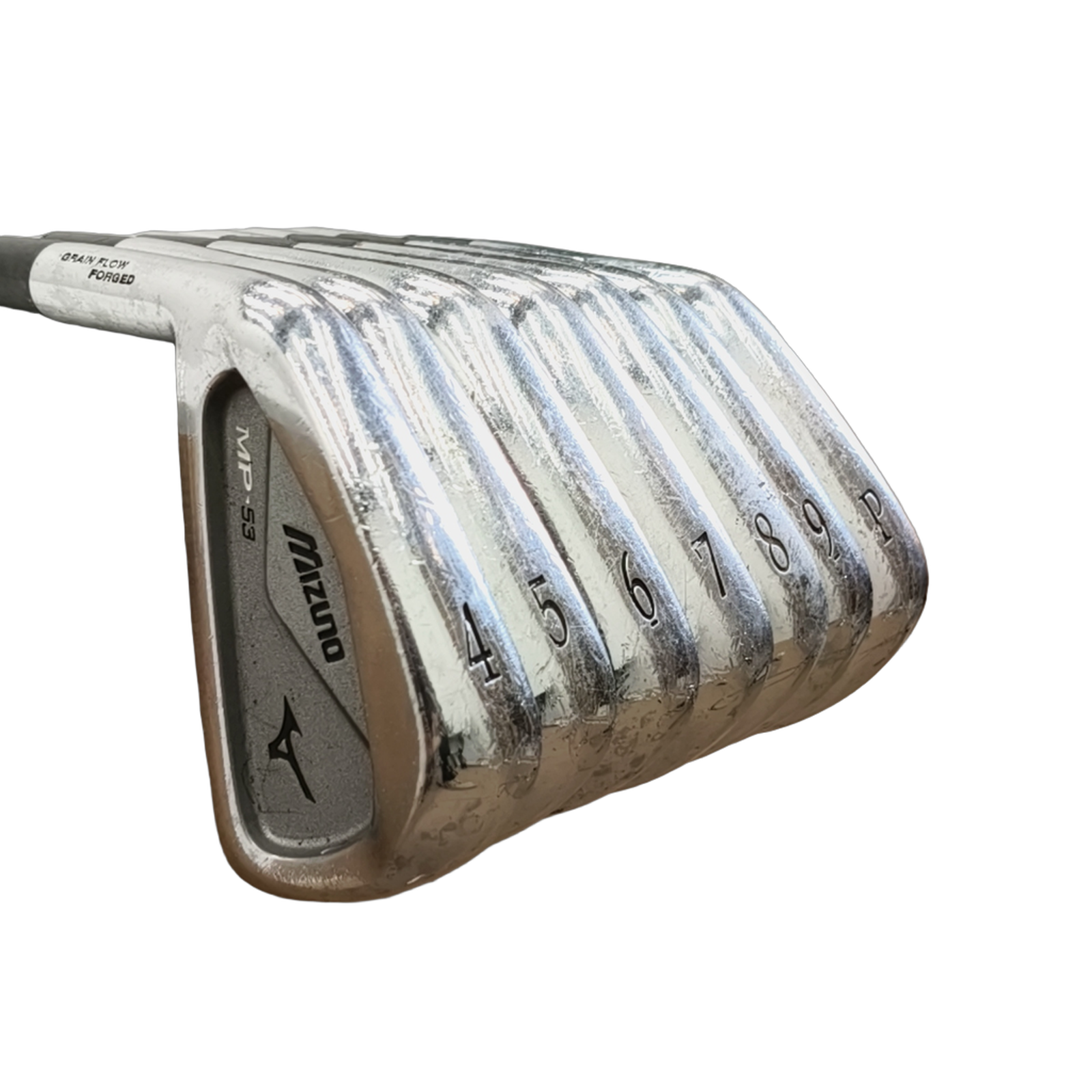 Venstre Mizuno Mp-53 Jernsæt / 4-PW / Flex Regular / Stål [model:birefnet-general] [bg:handrolled]
