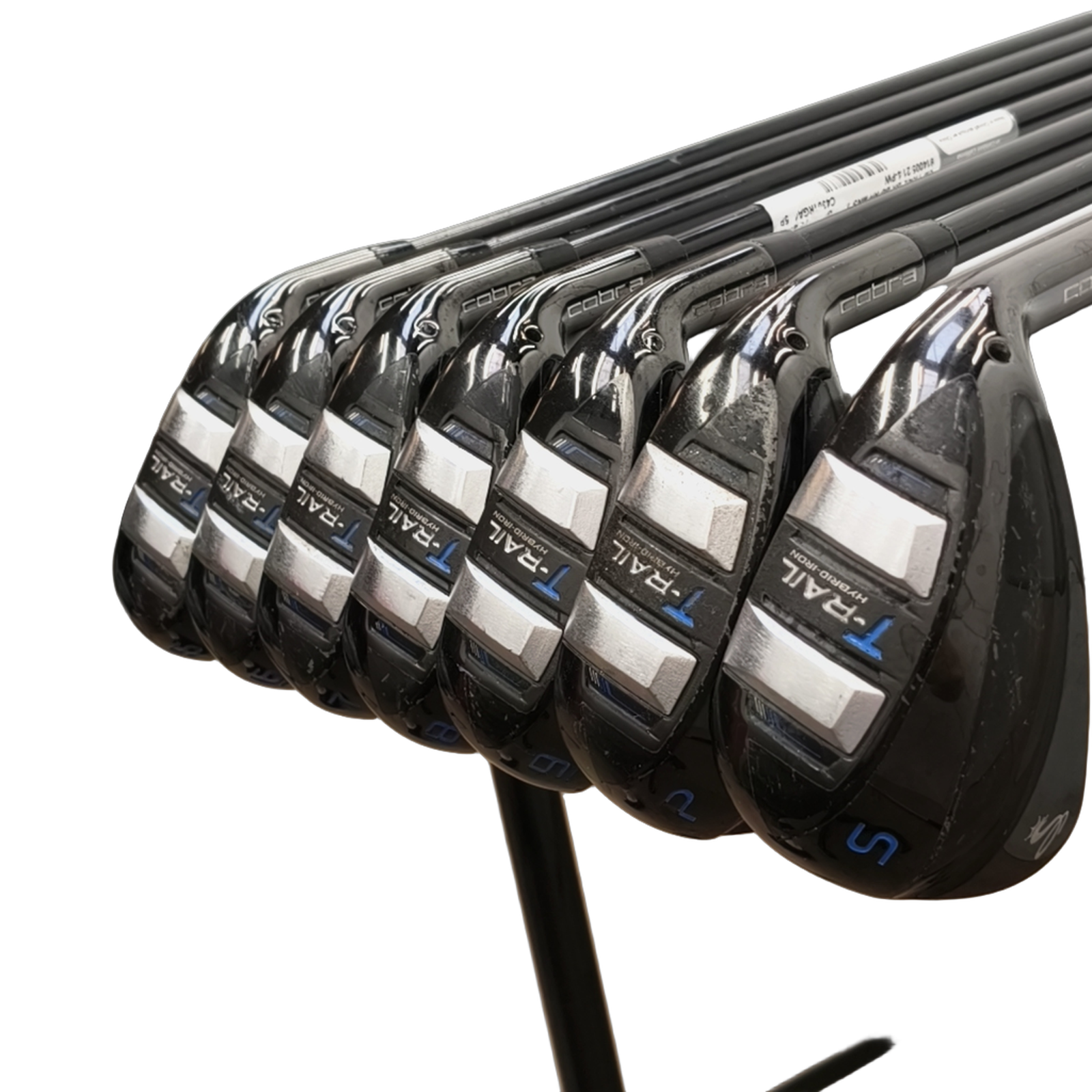 Cobra T-rail Jernsæt / 5-PW+SW / Flex A-flex / Grafit [model:birefnet-general] [bg:handrolled]