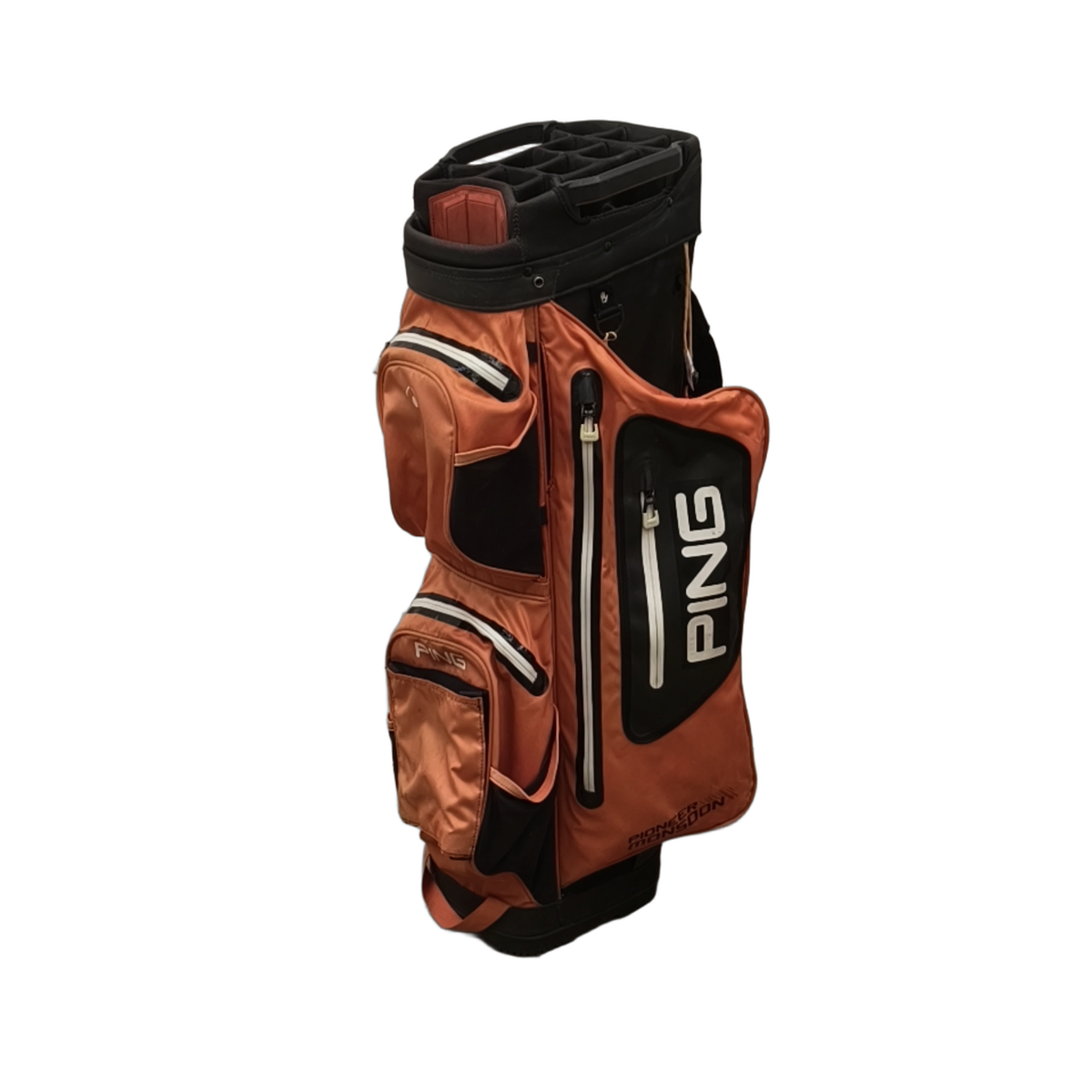 PING Pioneer Monsoon Golf Bag / 14-Rum / Orange [model:birefnet-general] [bg:handrolled]