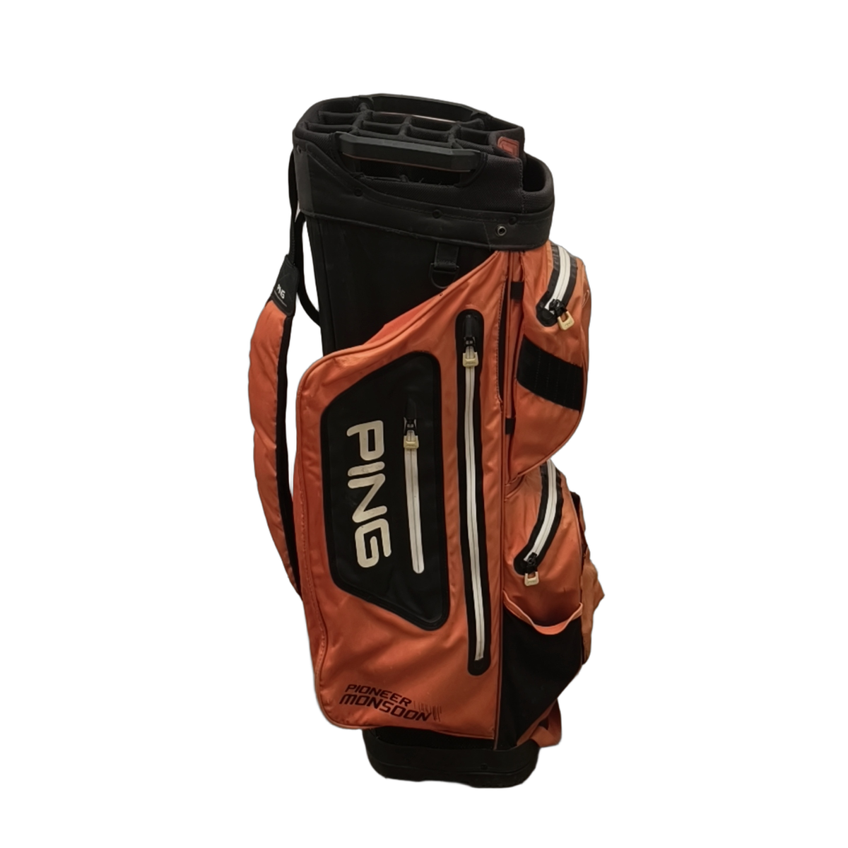 PING Pioneer Monsoon Golf Bag / 14-Rum / Orange [model:birefnet-general] [bg:handrolled]