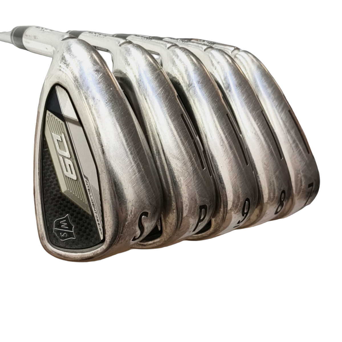 Venstre Wilson Staff D9 Jernsæt / 7-PW+SW / Flex Ladies / Grafit [model:birefnet-general] [bg:handrolled]