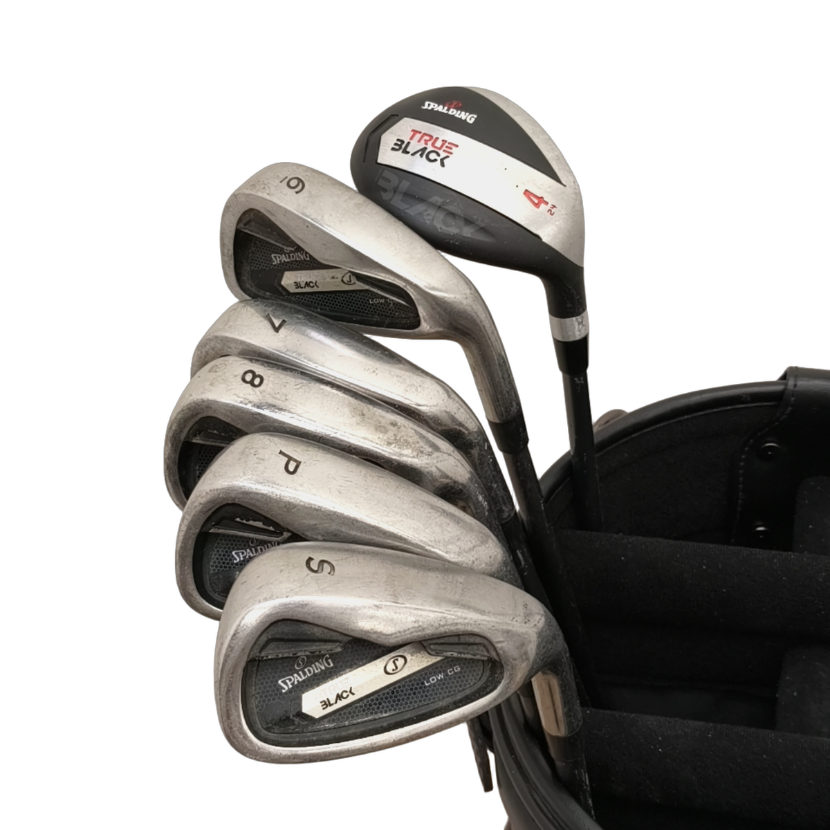 Spalding True Black Komplet Sæt Uden Bag / 6-8+PW+SW / Flex Regular / Grafit [model:birefnet-general] [bg:handrolled]