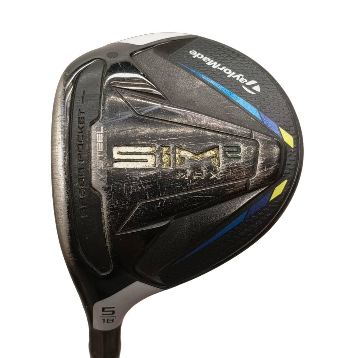 Venstre TaylorMade SIM2 Max Fairway Wood / Flex Stiff / #5/18 [model:birefnet-general] [bg:handrolled]