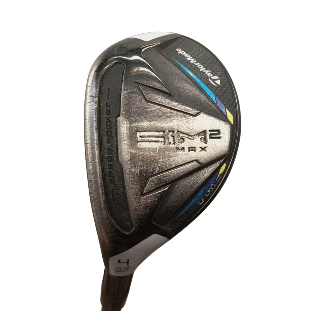 Vänster TaylorMade Sim 2 Max Hybrid / Flex Stiff / #4/22 [model:birefnet-general] [bg:handrolled]