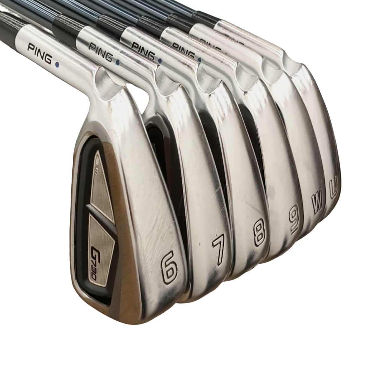 Venstre PING G730 Jernsæt / 6-PW+GW / Flex Regular / Grafit [model:birefnet-general] [bg:handrolled]