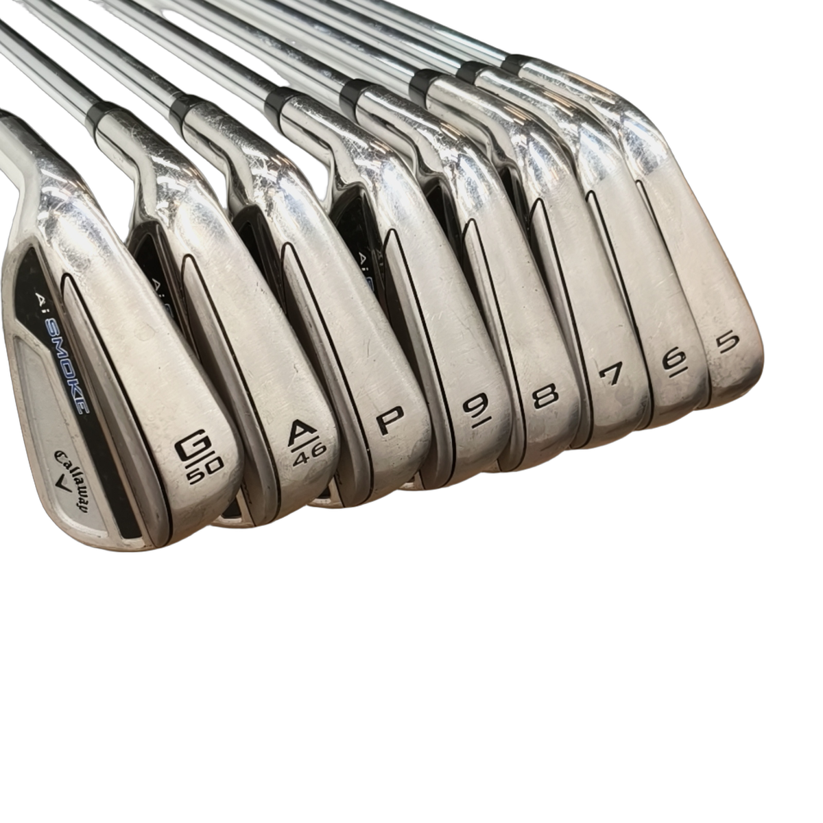 Venstre Callaway Paradym AI Smoke Jernsæt / 5-PW+AW+GW / Flex Regular / Stål [model:birefnet-general] [bg:handrolled]