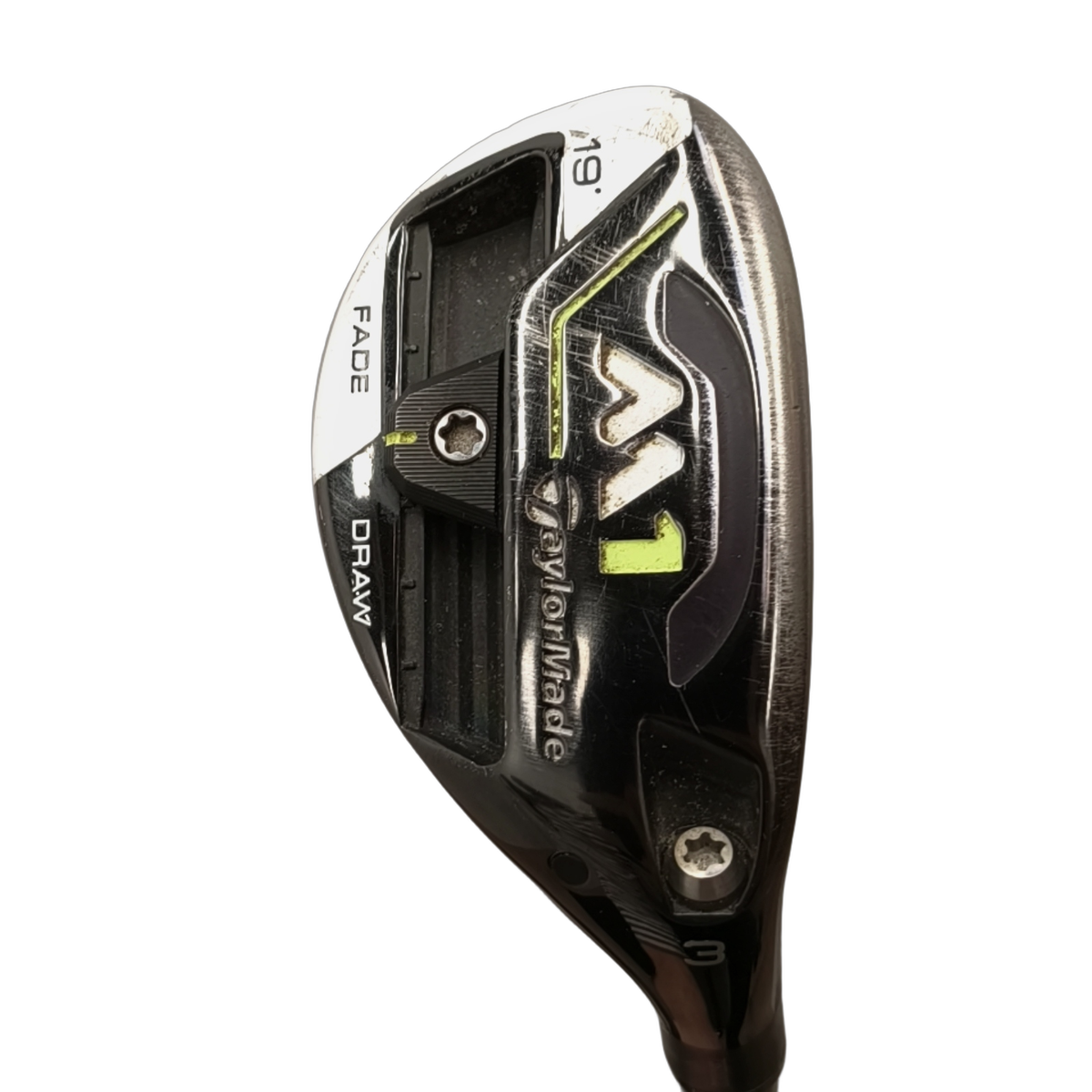 TaylorMade M1 Hybrid / Flex Stiff / #3/19 [model:birefnet-general] [bg:handrolled]