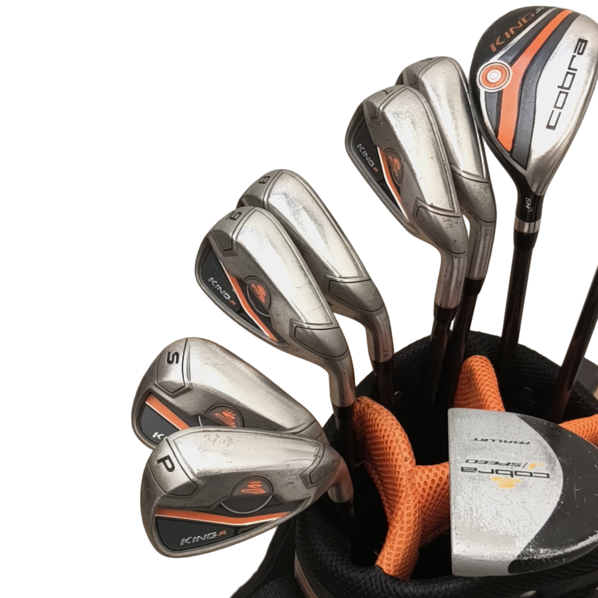 Cobra King Jr. Komplet Sæt Med Bag / 6-PW+SW / Flex Junior  / Grafit [model:birefnet-general] [bg:handrolled]