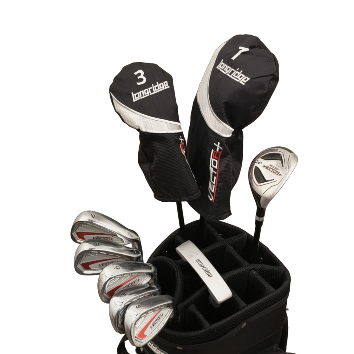 Longridge Vector + Complete Set with Bag / 7-PW+SW / Flex Regular / Graphite [model:birefnet-general] [bg:handrolled]
