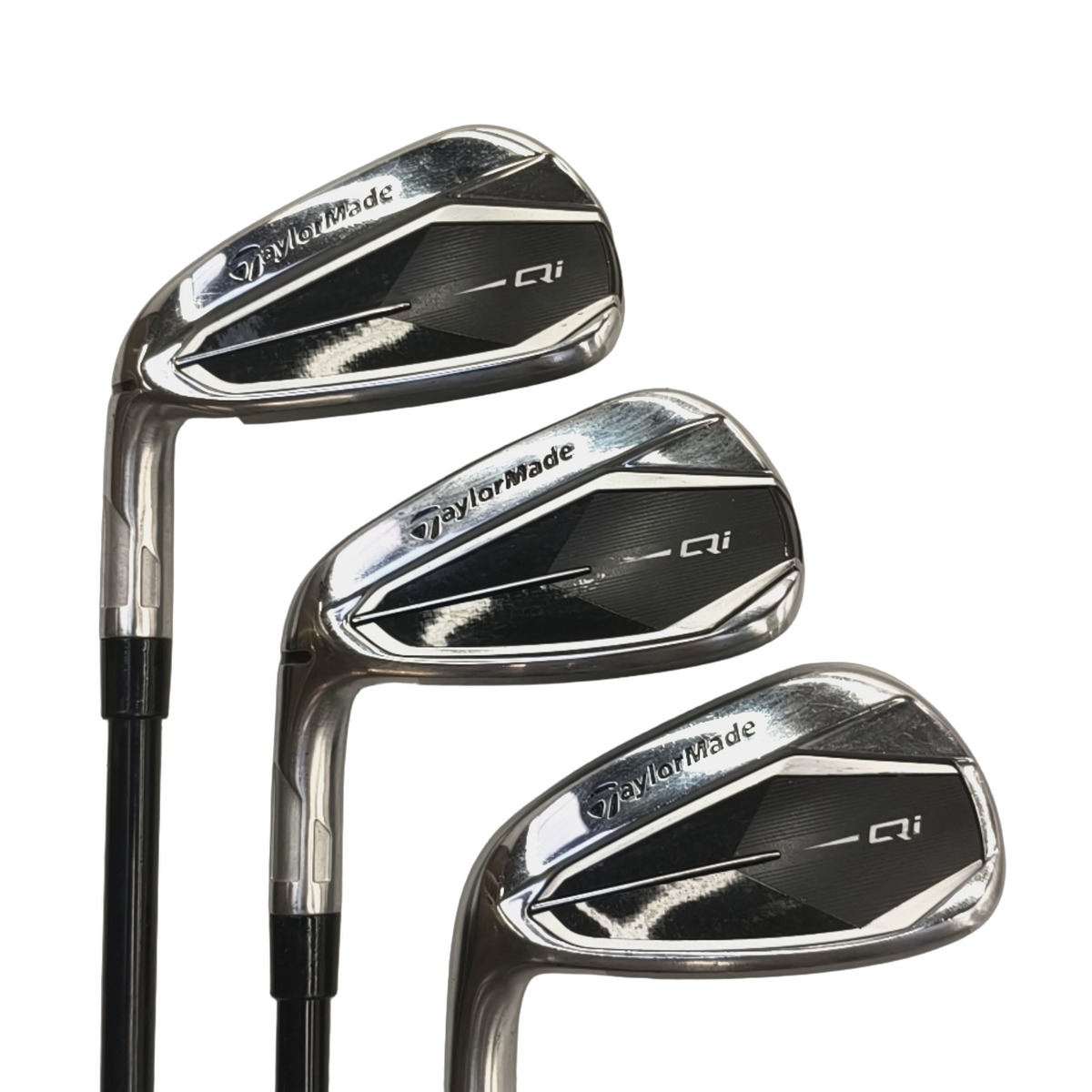 Venstre TaylorMade Qi10 Jernsæt / 5-PW+AW+SW / Flex Regular / Grafit [model:birefnet-general] [bg:handrolled]