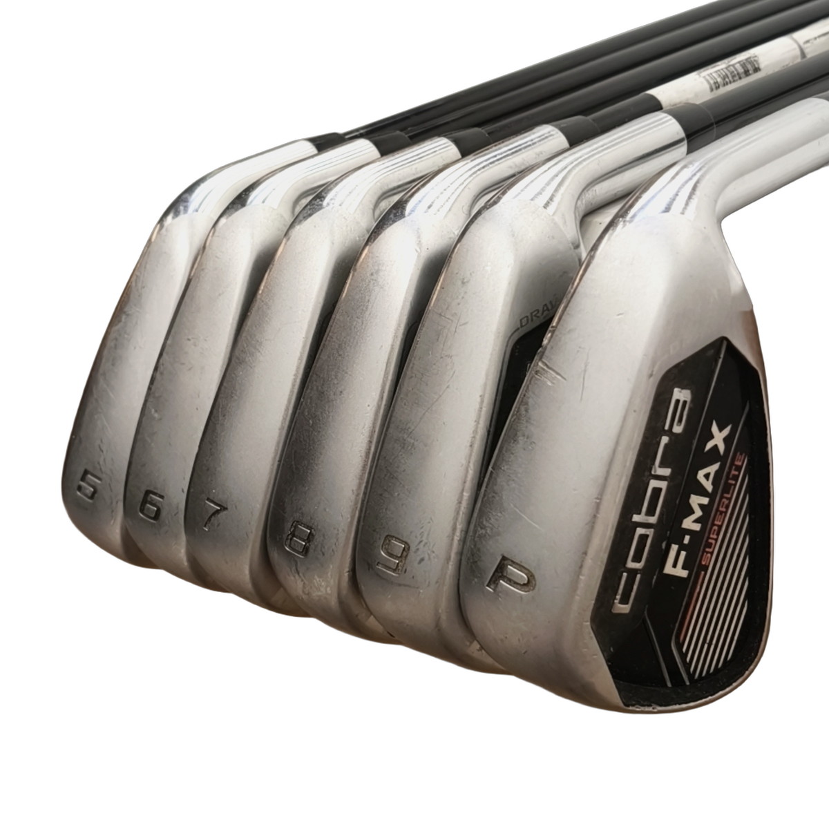 Cobra F-MAX Superlite Jernsæt / 5-PW / Flex A-flex / Grafit [model:birefnet-general] [bg:handrolled]