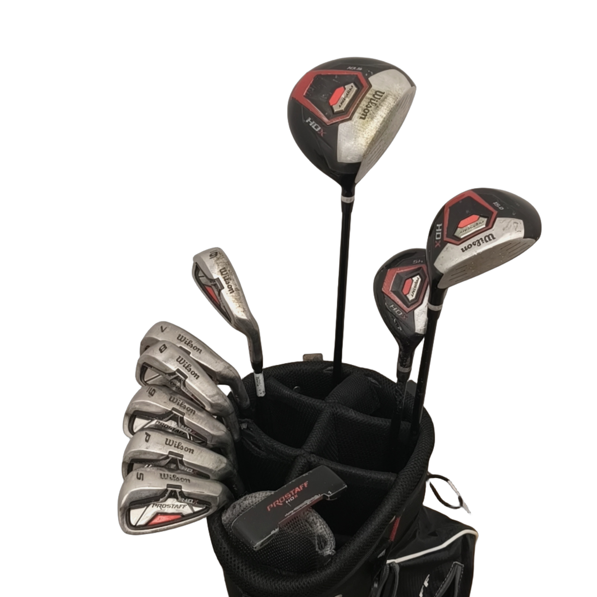 Wilson Prostaff HDX Komplet Sæt Med Bag / 6-PW+SW / Flex Uniflex / Stål [model:birefnet-general] [bg:handrolled]