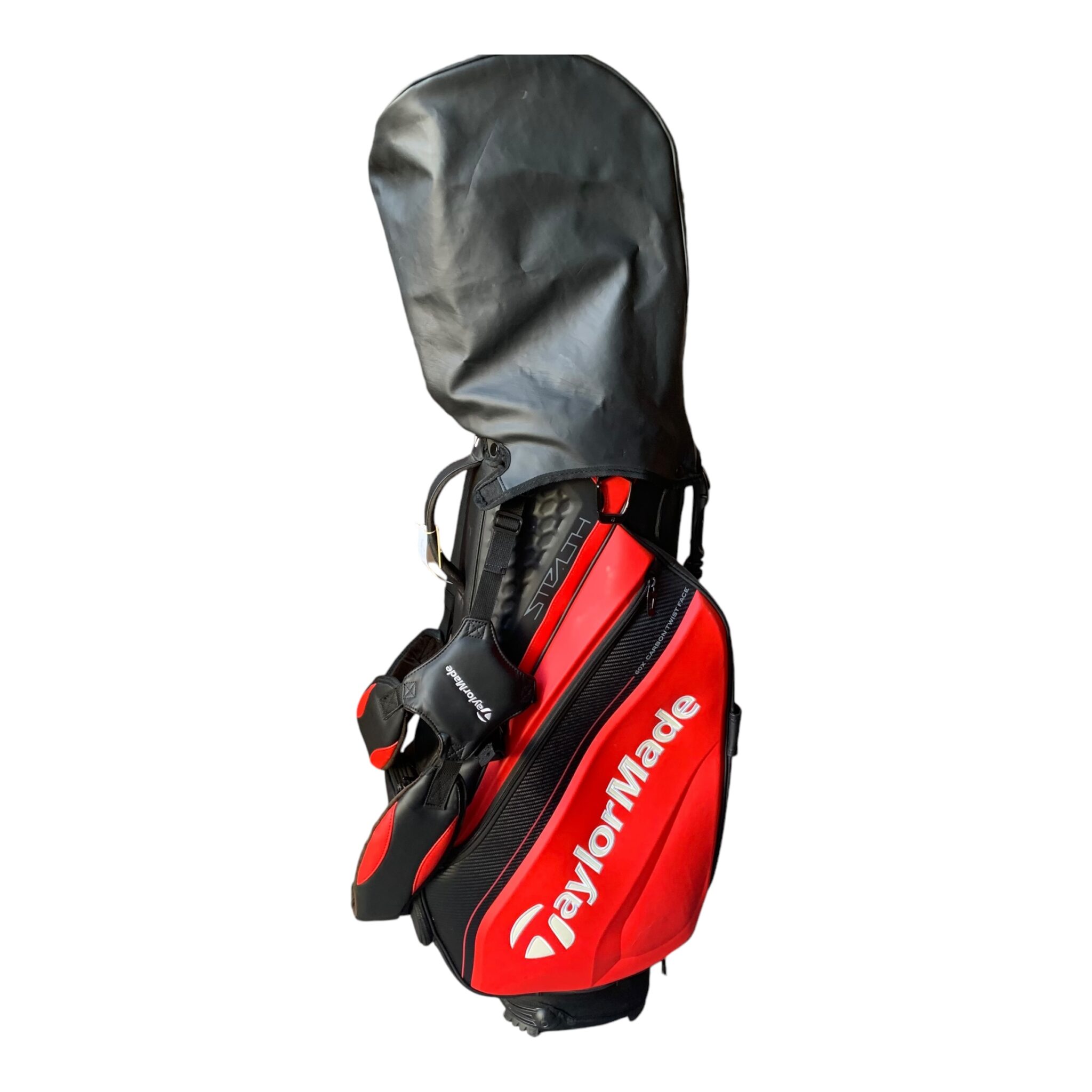 Taylormade Stealth Tour standbag - Red/Black // 4 Compartments // Incl. Rain cover - LIKE NEW