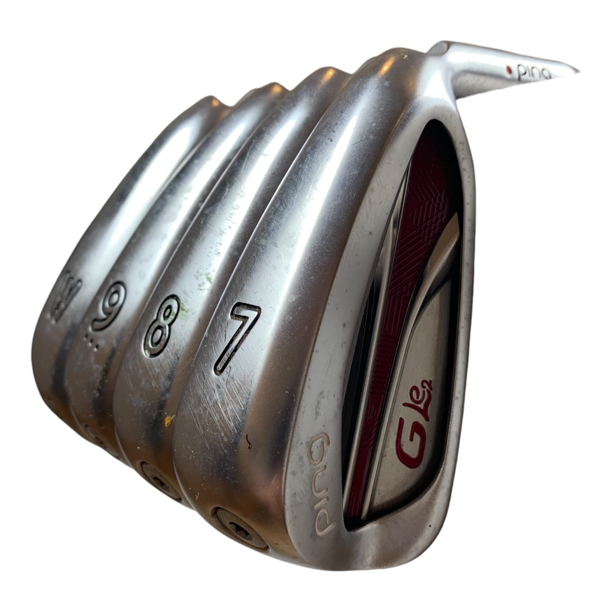 Ping G Le2 iron set / Flex Ladies (UltraLight) / 7-PW / Graphite / Orange Lie Dot (2 Flat)
