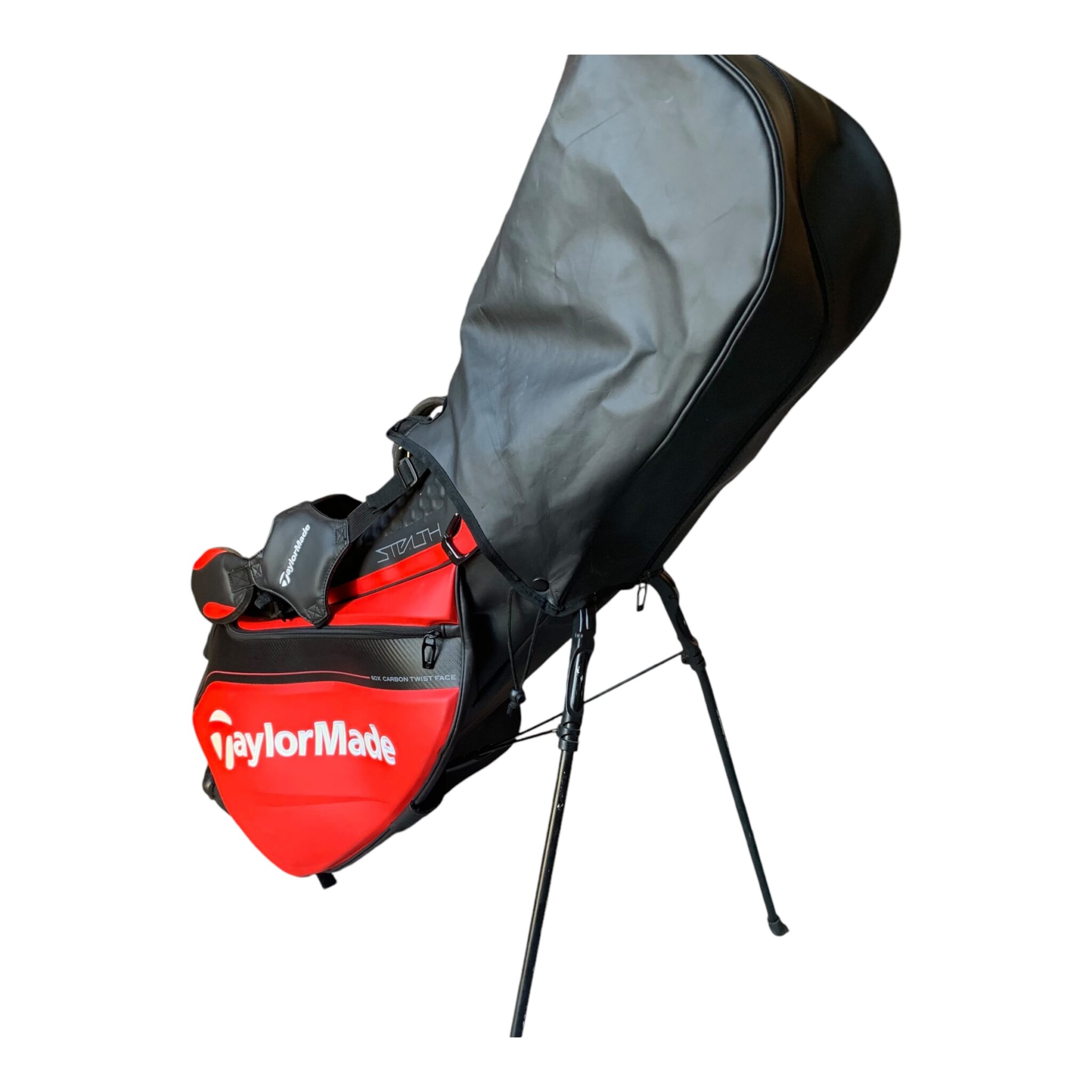 Taylormade Stealth Tour standbag - Red/Black // 4 Compartments // Incl. Rain cover - LIKE NEW