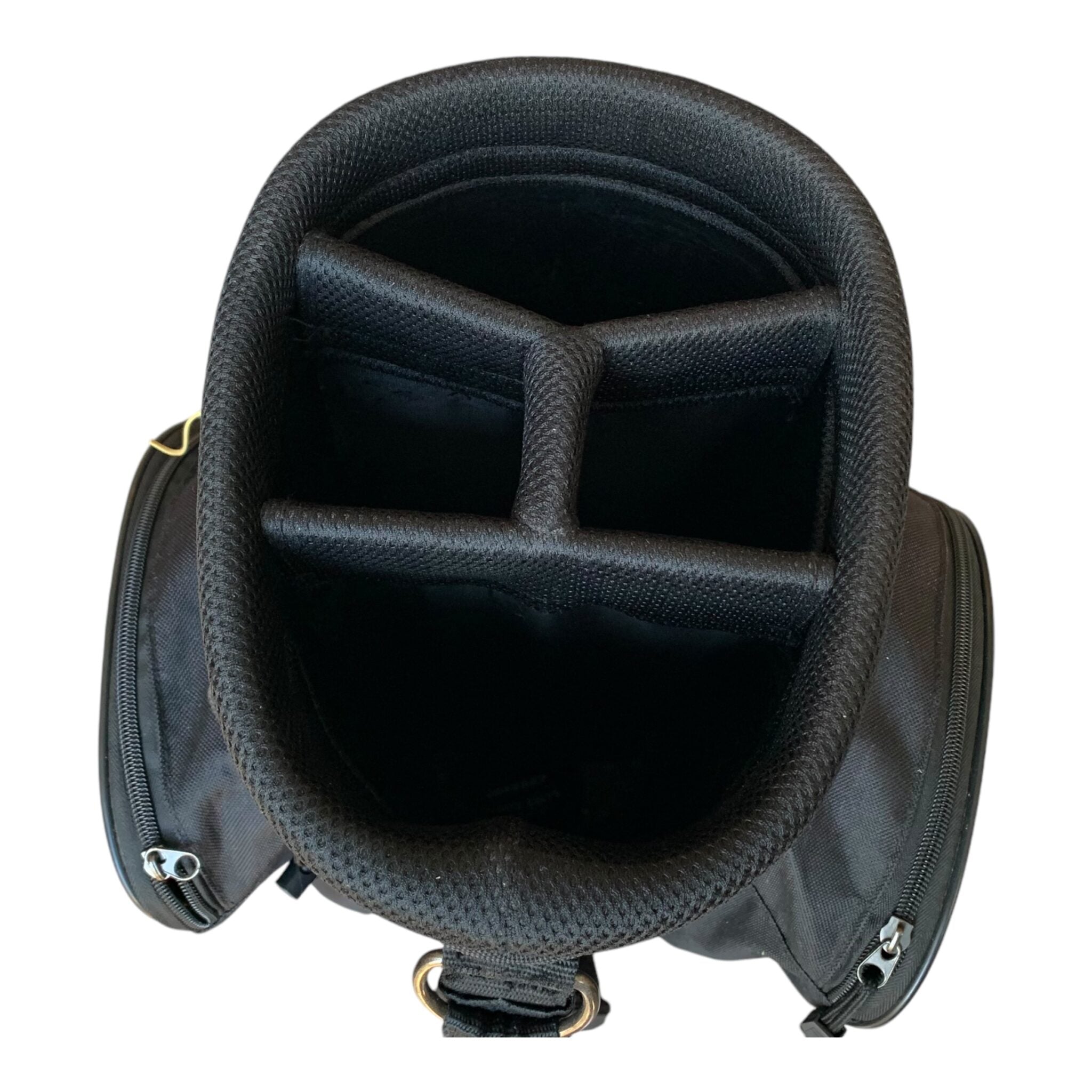 Cartbag Ozone - Nero/Marrone / 4 scomparti / Con copertura antipioggia