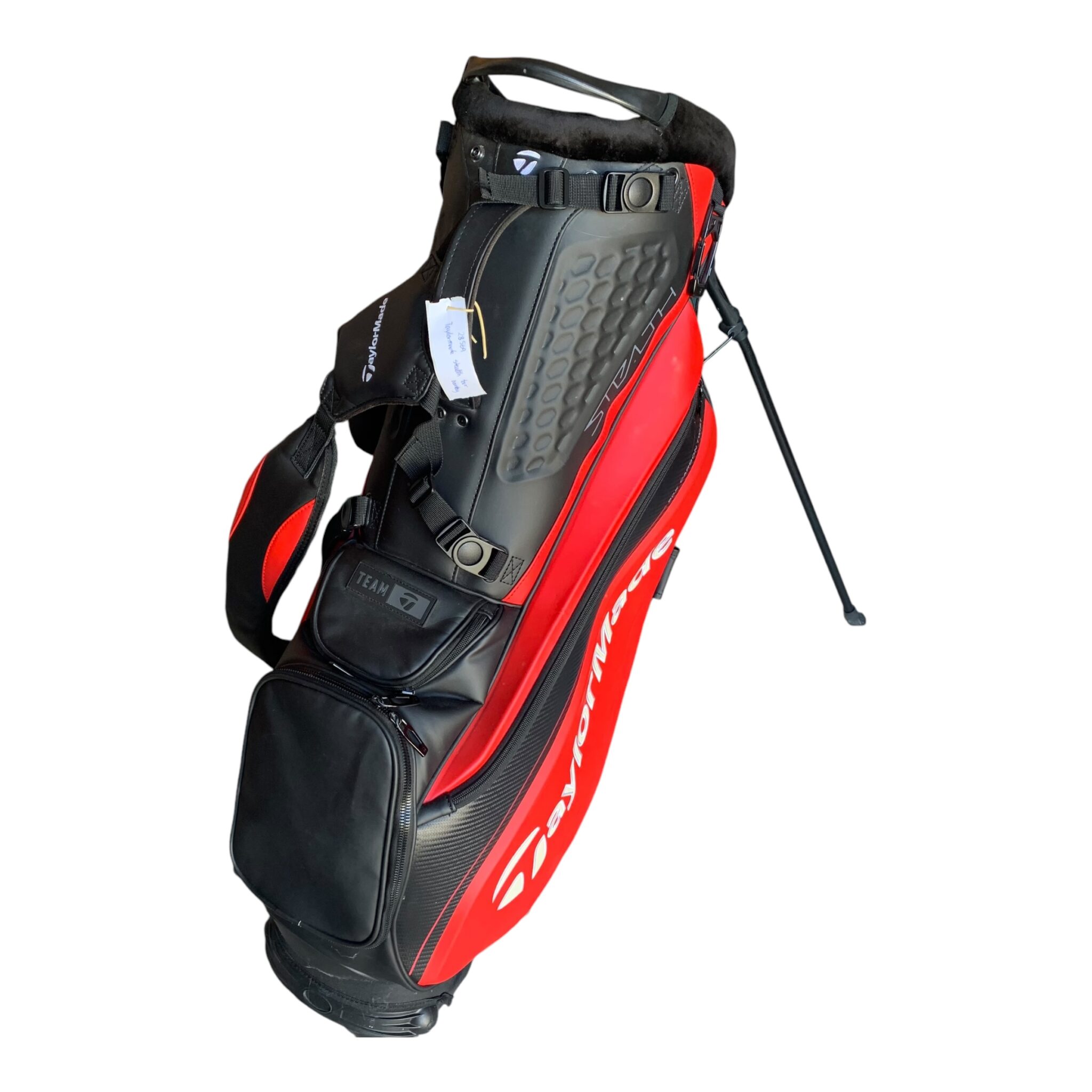 Taylormade Stealth Tour standbag - Red/Black // 4 Compartments // Incl. Rain cover - LIKE NEW