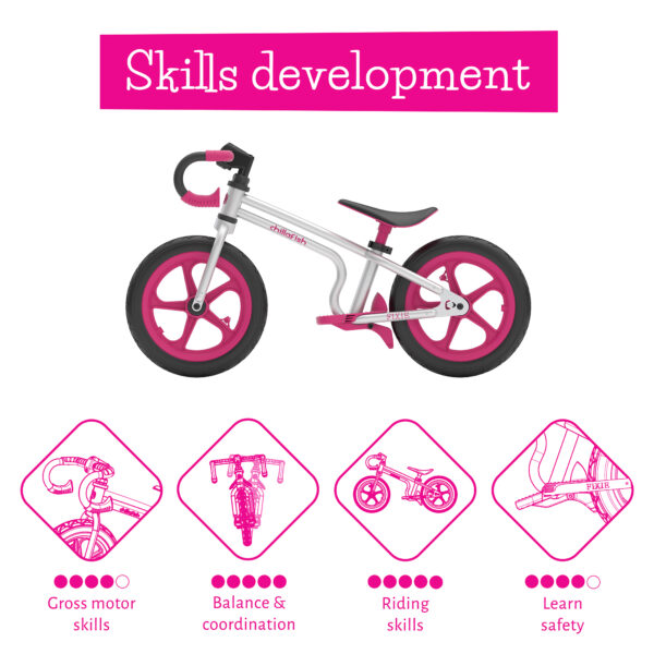 Chillafish Fixie balance cykel m/ Racer Look - Anbefalet størrelse 87-110 cm (ca. 2-5 år) Pink